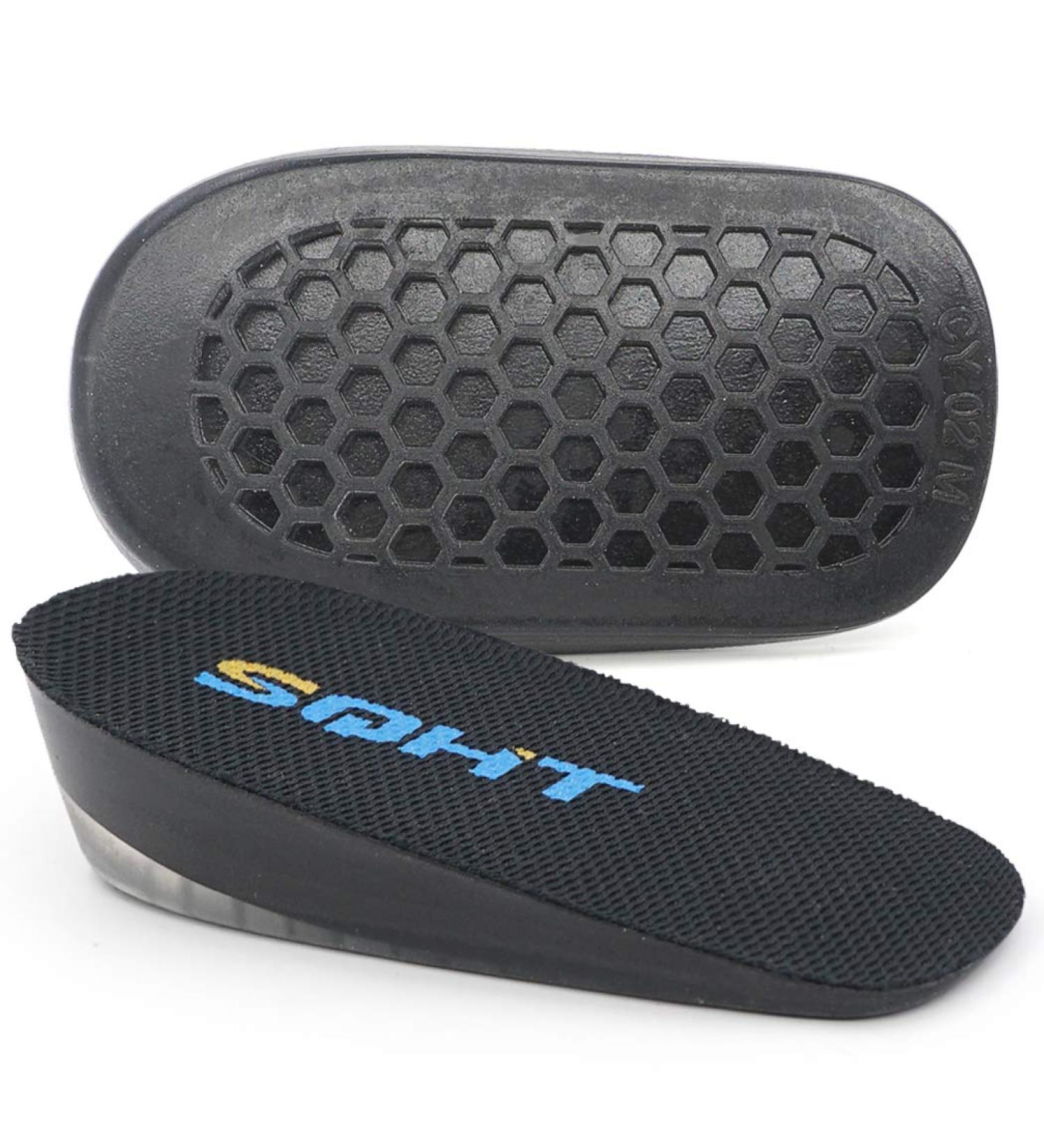 SQHT Gel Heel Lift Inserts for Height Increase - Achilles Tendon Cushion - Men and Women - Large (1 Inch) - Black - Pack of 2 - Buy Online on GoSupps.com