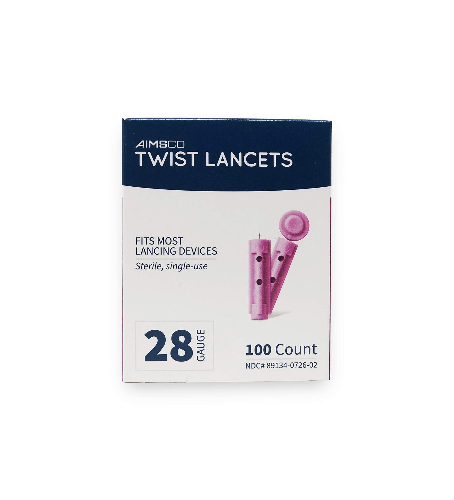AIMSCO 28 Gauge Twist Lancet - 100 Count | Reliable Blood Sampling Device - Buy Online on GoSupps.com