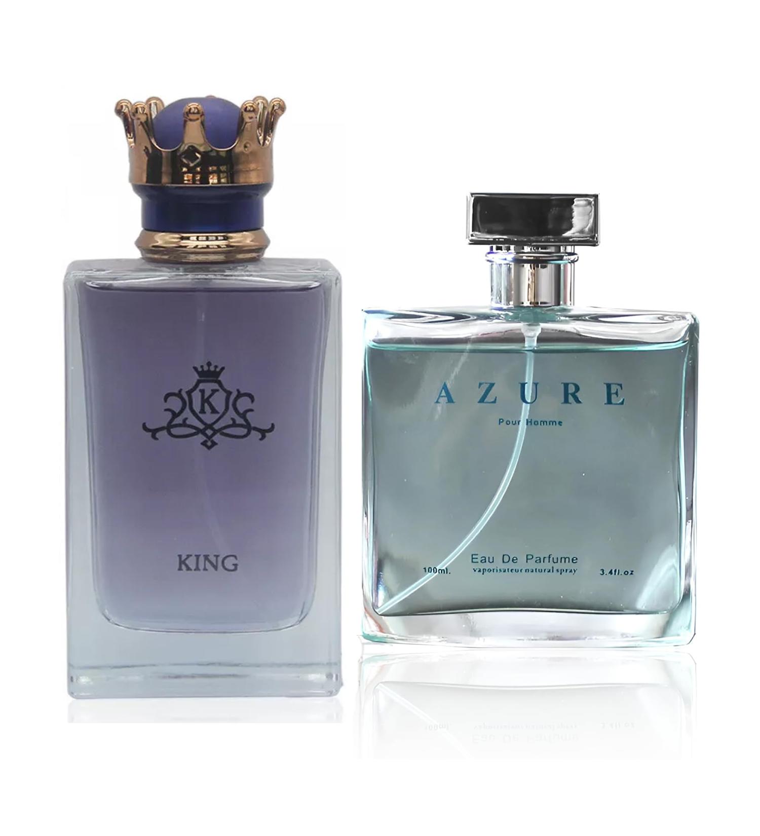 King&Azure Pour Homme Men Cologne Set Eau De Parfum Spray For Men Fruity Notes Enriched By A Strong Woody Based Fragance Ideal for Day Wear - 3.4 Fl Oz - Buy Online on GoSupps.com