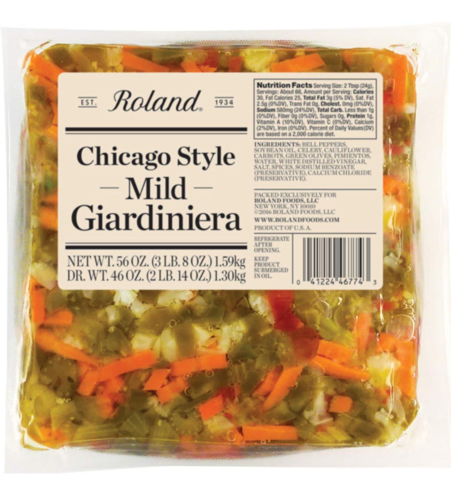 Roland Foods Chicago Style Mild Giardiniera Italian Pepper Relish 56oz Pouch - Made in USA - Buy Online on GoSupps.com