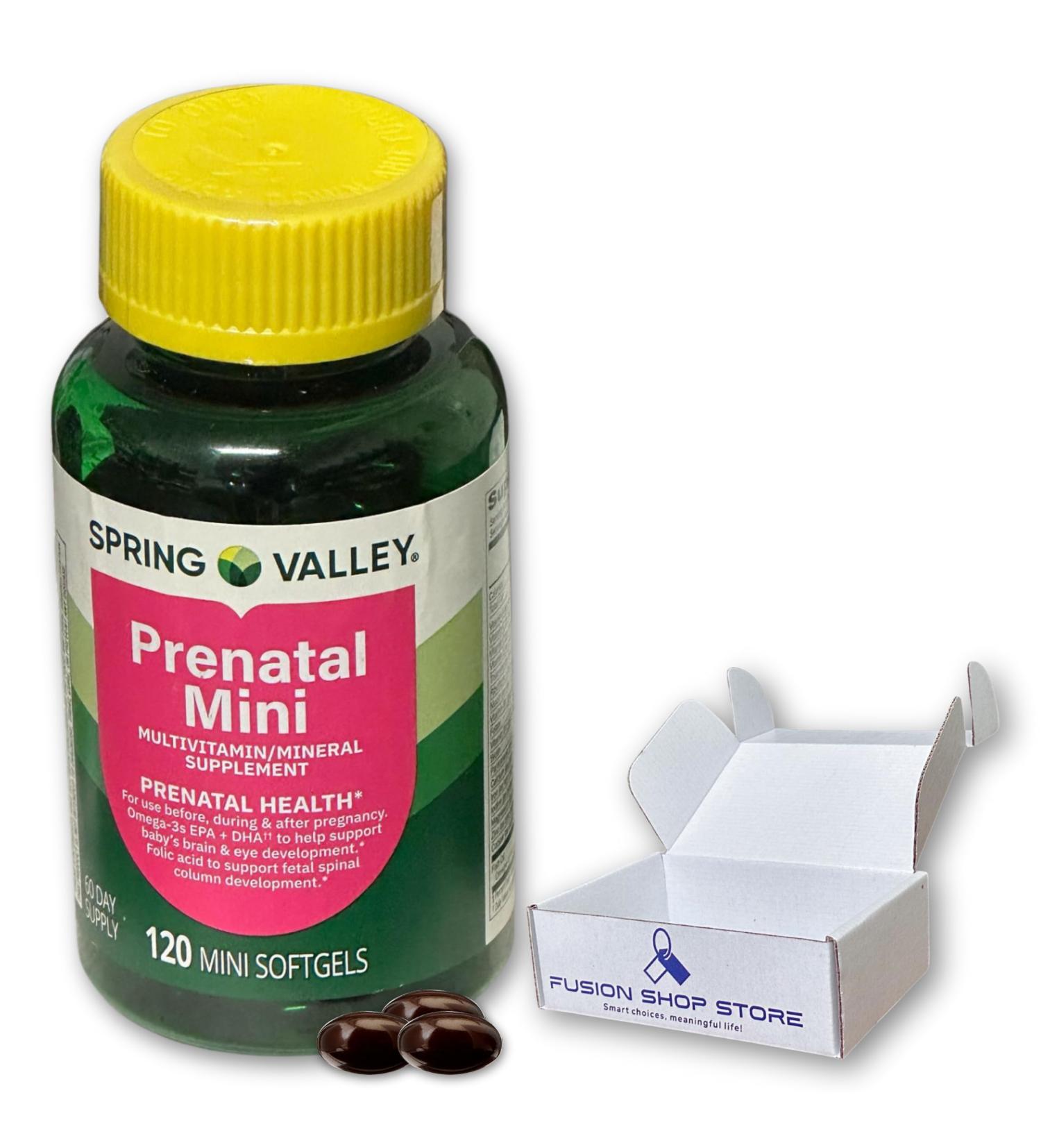 Prenatal Vitamins for Women- 120 Mini Softgels Multivitamin/Multimineral (Pack of 1) Boxed by Fusion Shop Store - Buy Online on GoSupps.com
