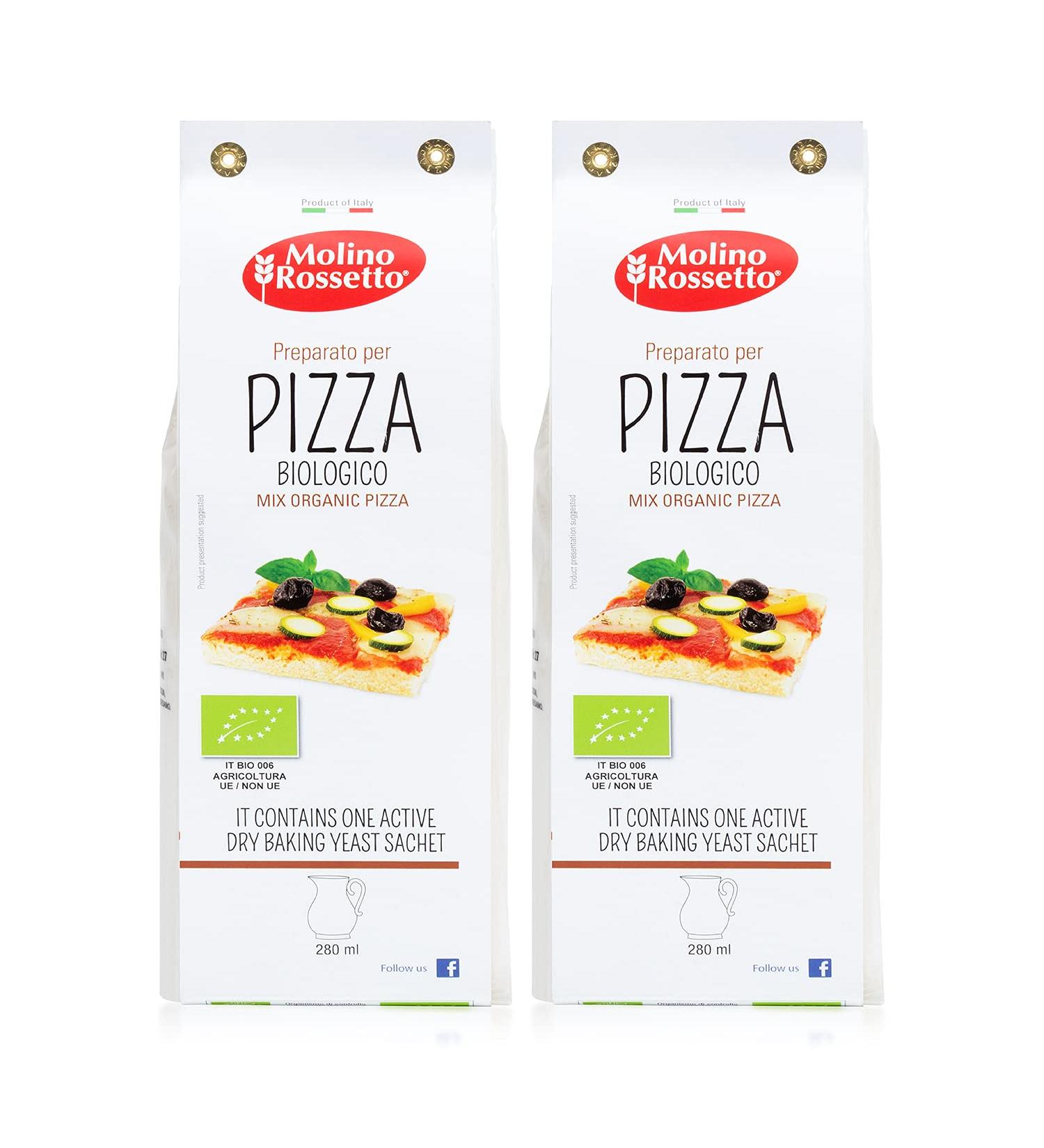 Organic Gourmet Pizza Dough Mix - Molino Rossetto - 17.6oz (500g) Pack of 2 - Buy Online on GoSupps.com
