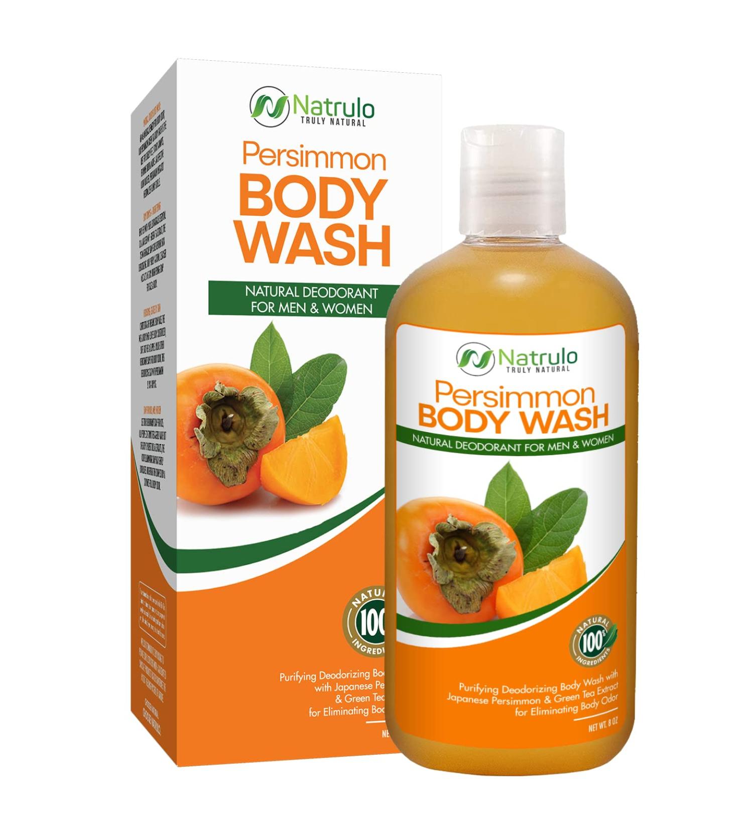 Persimmon Body Wash for Body Odor Control with Japanese Persimmon & Green Tea Extract - Skin Brightening, Hyperpigmentation, Dark Underarms - Deodorizing Soap for Nonenal Odor Elimination - Buy Online on GoSupps.com