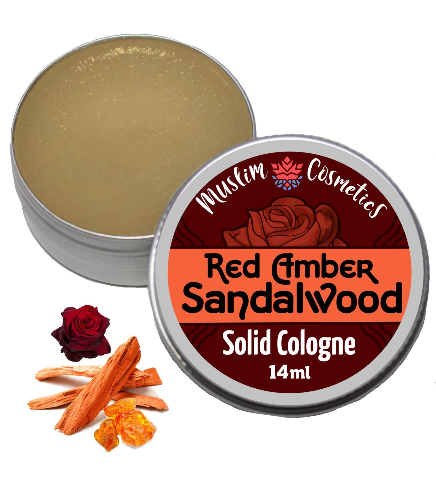 Red Amber Sandalwood Cologne/Rose Oud solid cologne/Halal cologne / 100% Natural // Made in Canada - Muslim Cosmetics - Red Amber Sandalwood 0.5oz / 14ml - Buy Online on GoSupps.com