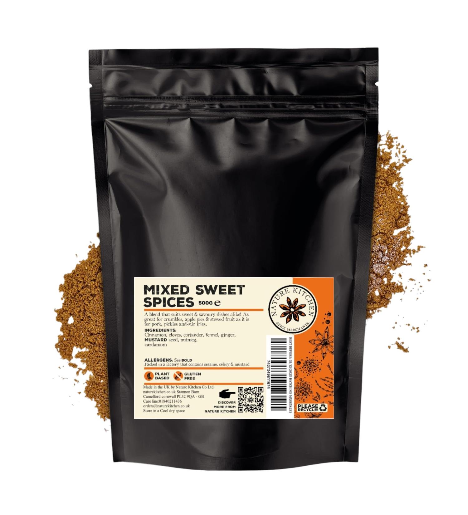 Nature Kitchen Mixed Sweet Spices Ground 500g - Gluten-Free & Vegan Seasoning Blend for Cooking, Marinades, Sauces, & Grilling - Buy Online on GoSupps.com