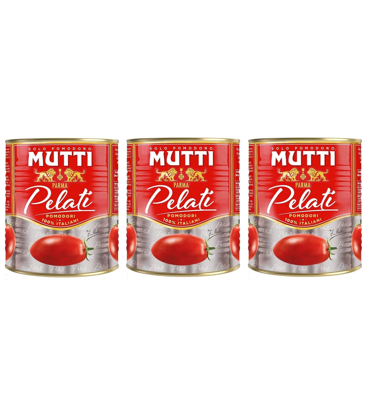 Mutti Pomodori Pelati 100% Italian Peeled Tomatoes 800g - Tomato Sauce - Pack of 3 - Buy Online on GoSupps.com