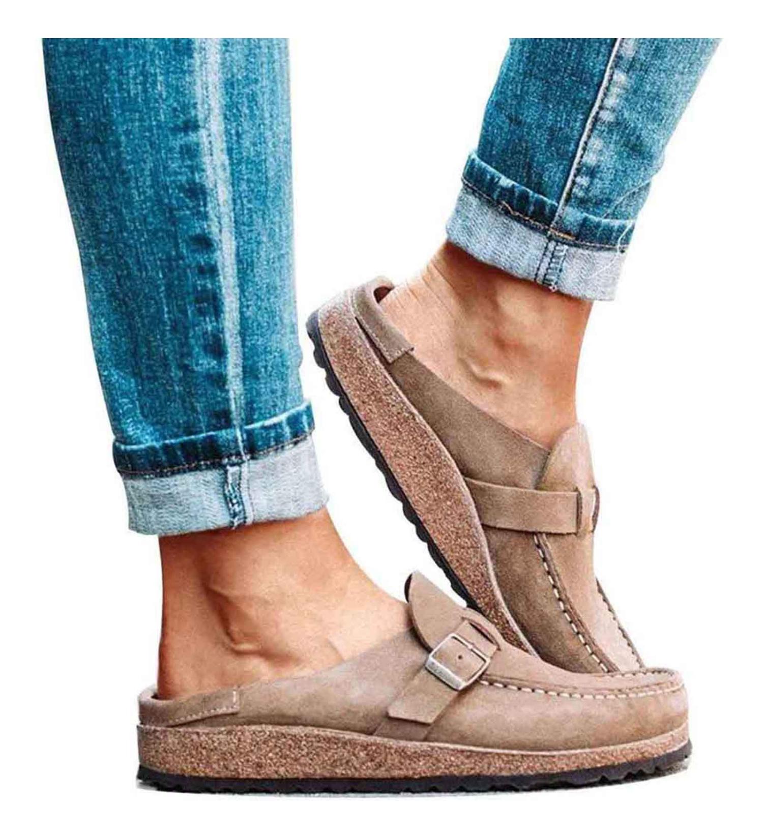 Shop Casual Women's Suede Slip-On Sandals - Flat Beach & Home Shoes | Sizes 39-42 EU - Buy Online on GoSupps.com