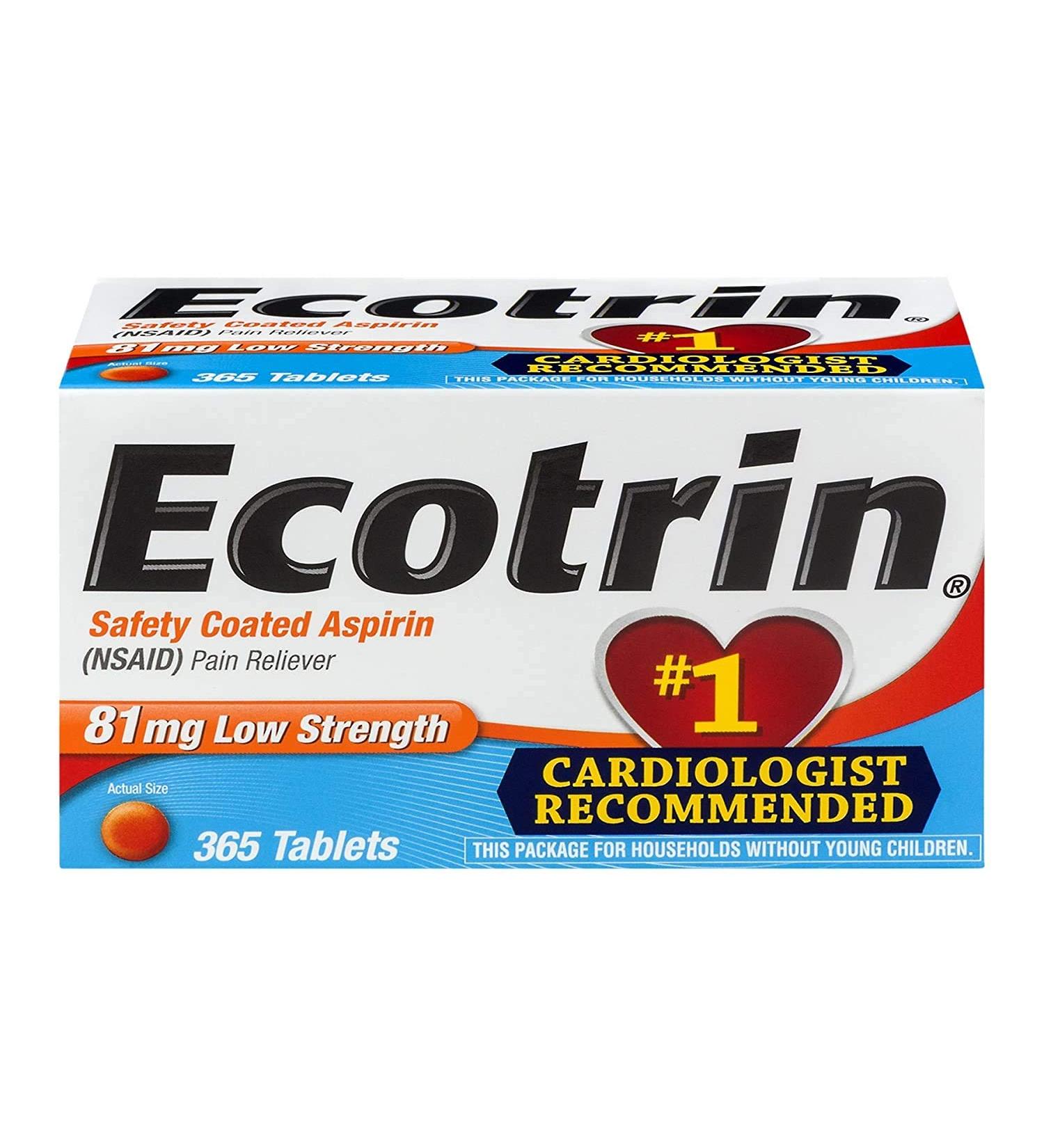 Ecotrin 81mg Low Strength Tablets - 365 Count - Pack of 1 - Buy Online on GoSupps.com