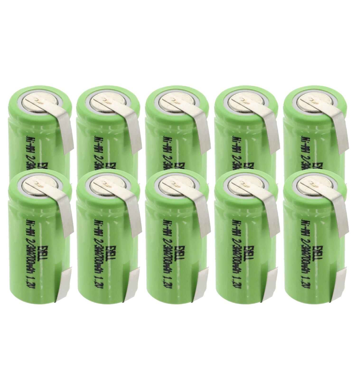 Exell 2/3AA NiMH 700mAh Rechargeable Battery - Flat Top with Tabs for Safety Lights & More - Buy Online on GoSupps.com