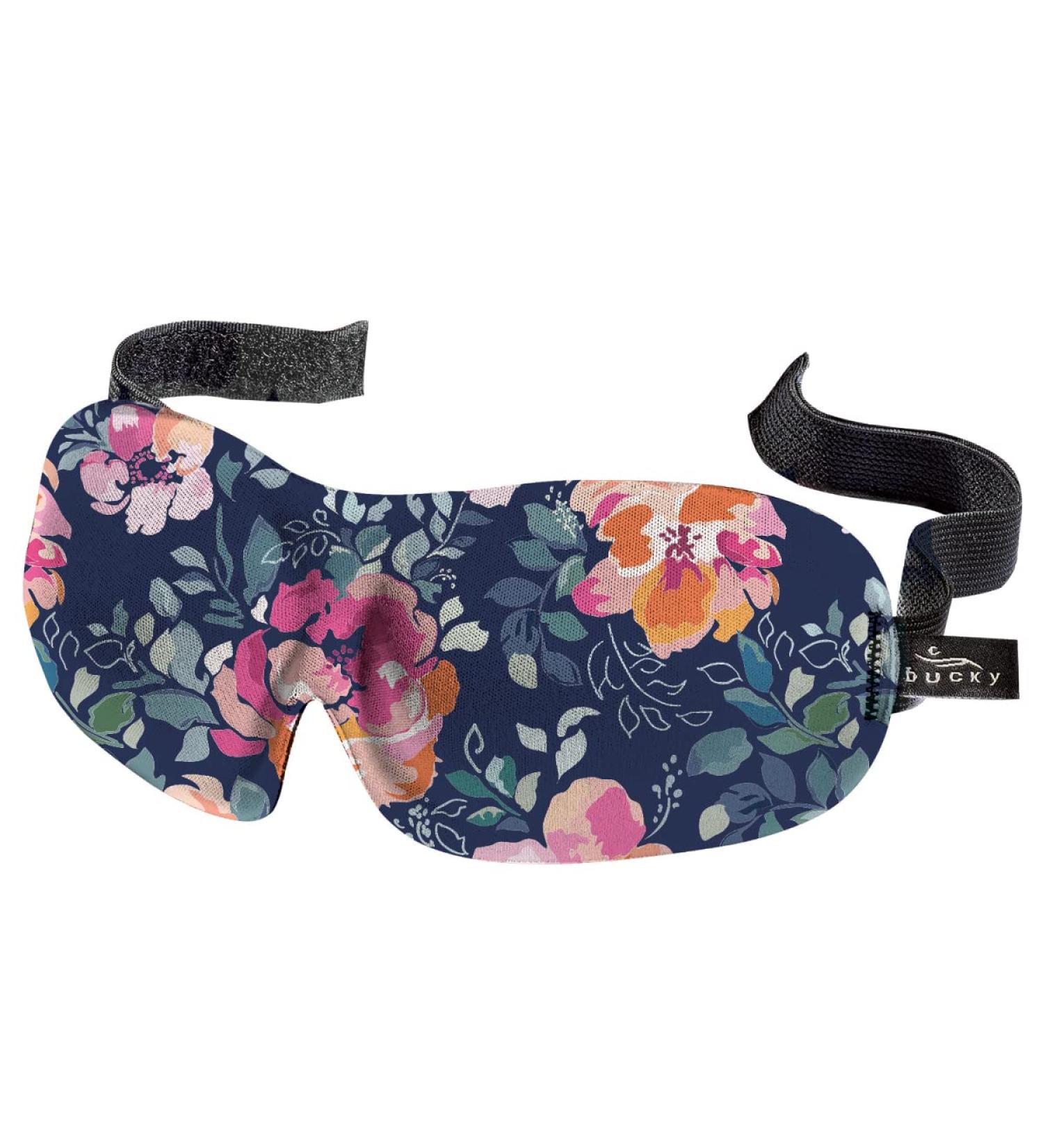CC Home Furnishings 9.5" Blue and Pink Floral Unisex Sleep Mask