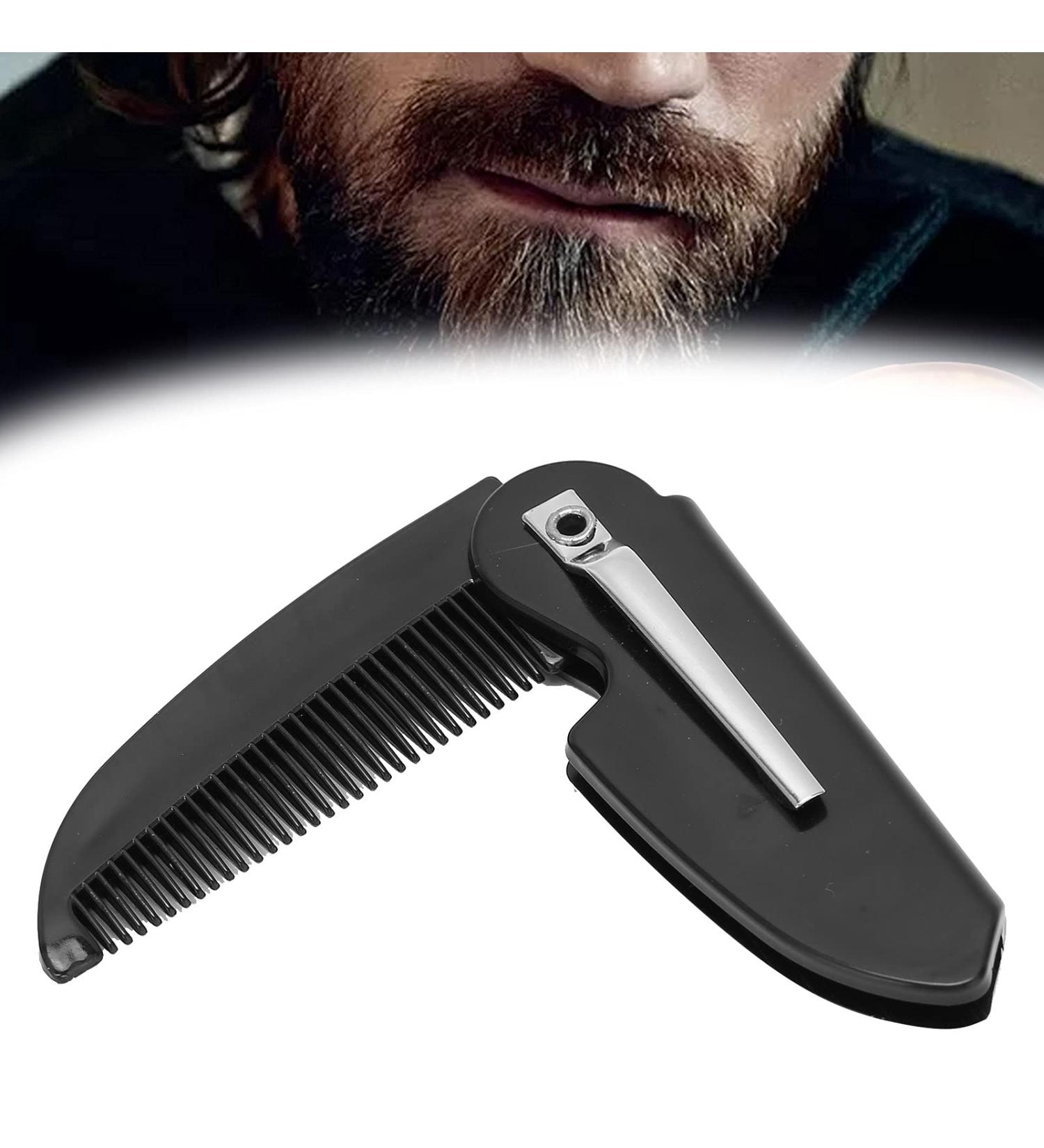 Folding Beard Comb - Portable Mustache & Beard Styling Comb for Travel | Perfect Gift for Dad Boyfriend Husband - Buy Online on GoSupps.com