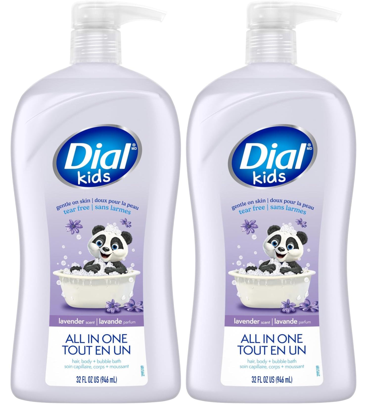 Dial Kids All-in-1 Body + Hair + Bubble Bath Lavender Scent 32 Fl Oz Hypoallergenic Body Wash & Shampoo No Tears Formula for Kids 2+ Years No Parabens & Silicones (Pack of 2) 32 Fl Oz (Pack of 2) - Buy Online on GoSupps.com