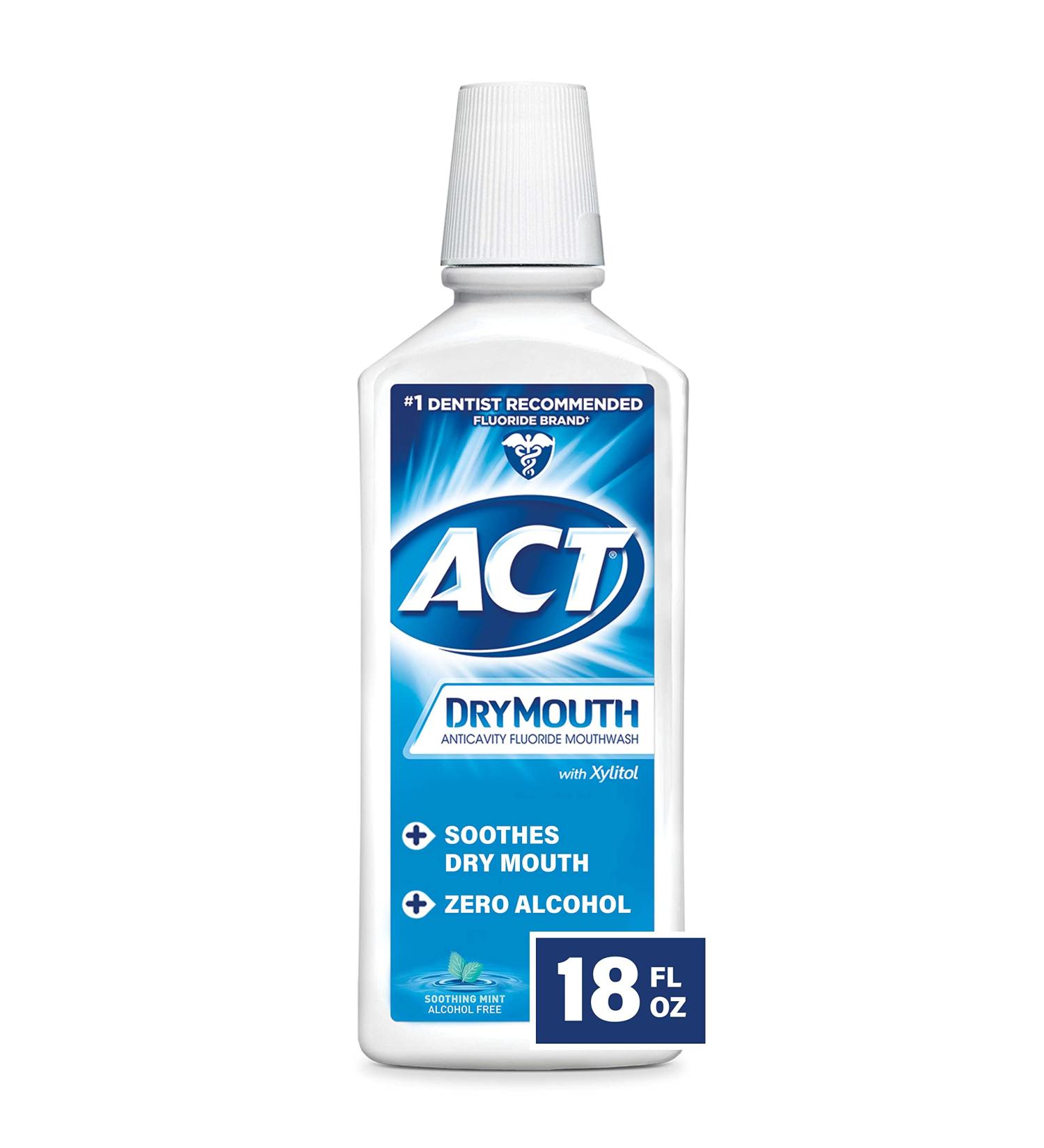 Act Dry Mouth Anticavity Fluoride Mouthwash with Xylitol - Alcohol-Free Soothing Mint 18 fl oz - Buy Online on GoSupps.com