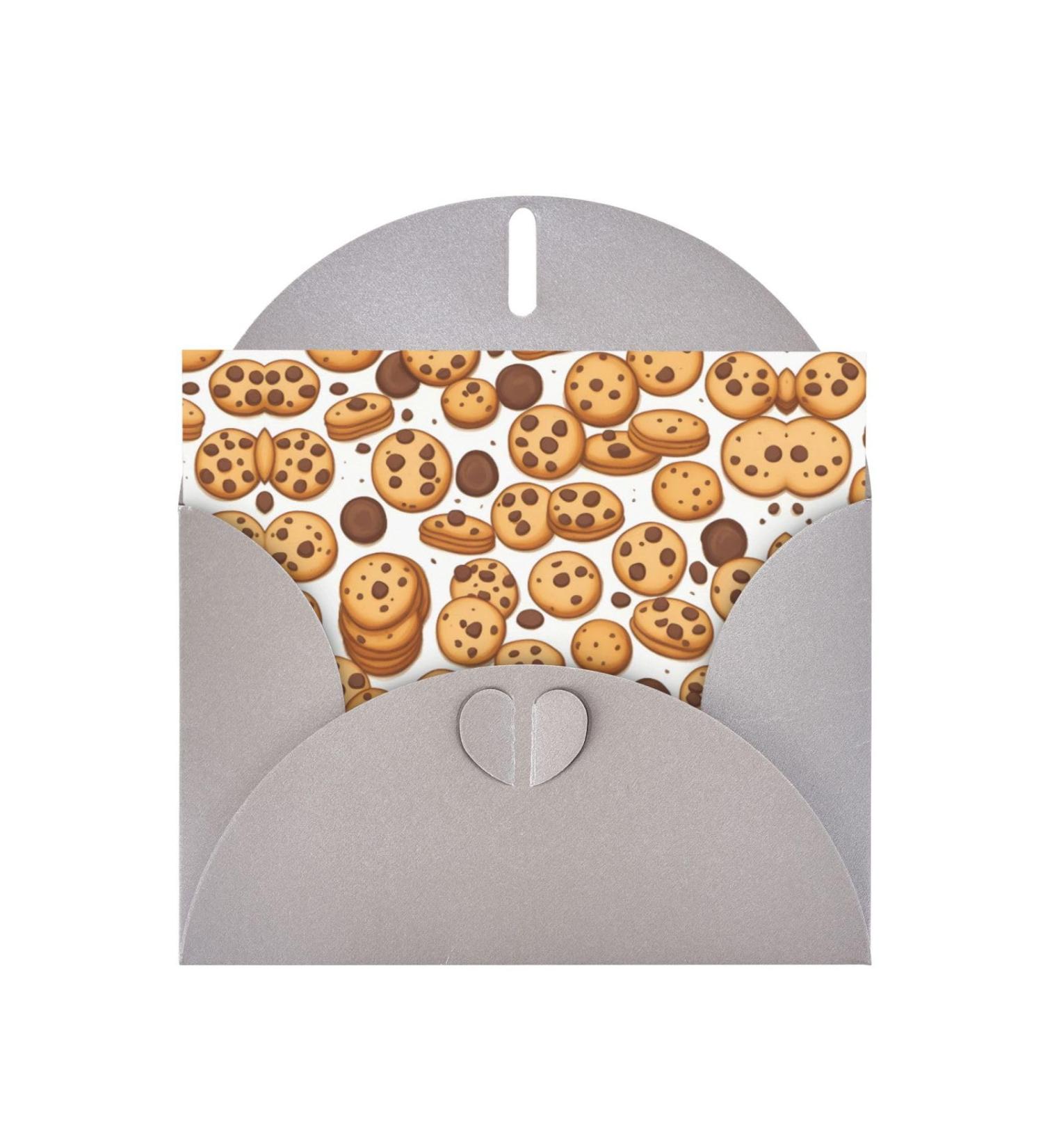 YYHWHJDE Gray Cookies Food Chocolate Chip Biscuits pattern High-Grade Pearl Paper Greeting Card :: 4X6 in for Birthday Card Party Invitation Card Gray One Size - Buy Online on GoSupps.com