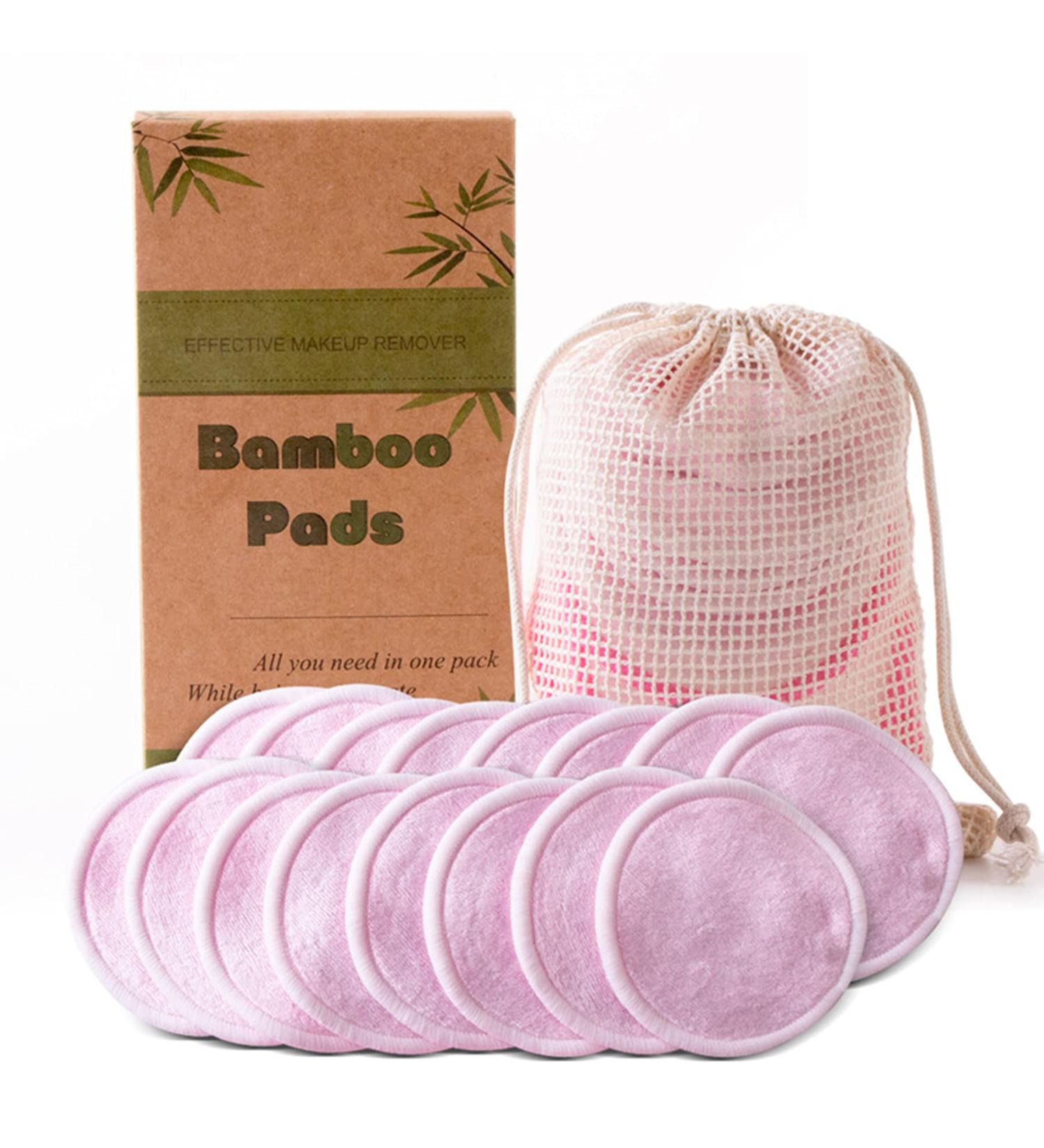 Buy Lyydan 16-Piece Reusable Cotton Pads & Makeup Puffs Set - Eco-Friendly Facial Cleansing for All Skin Types - Includes Laundry Bag (Pink) - Buy Online on GoSupps.com