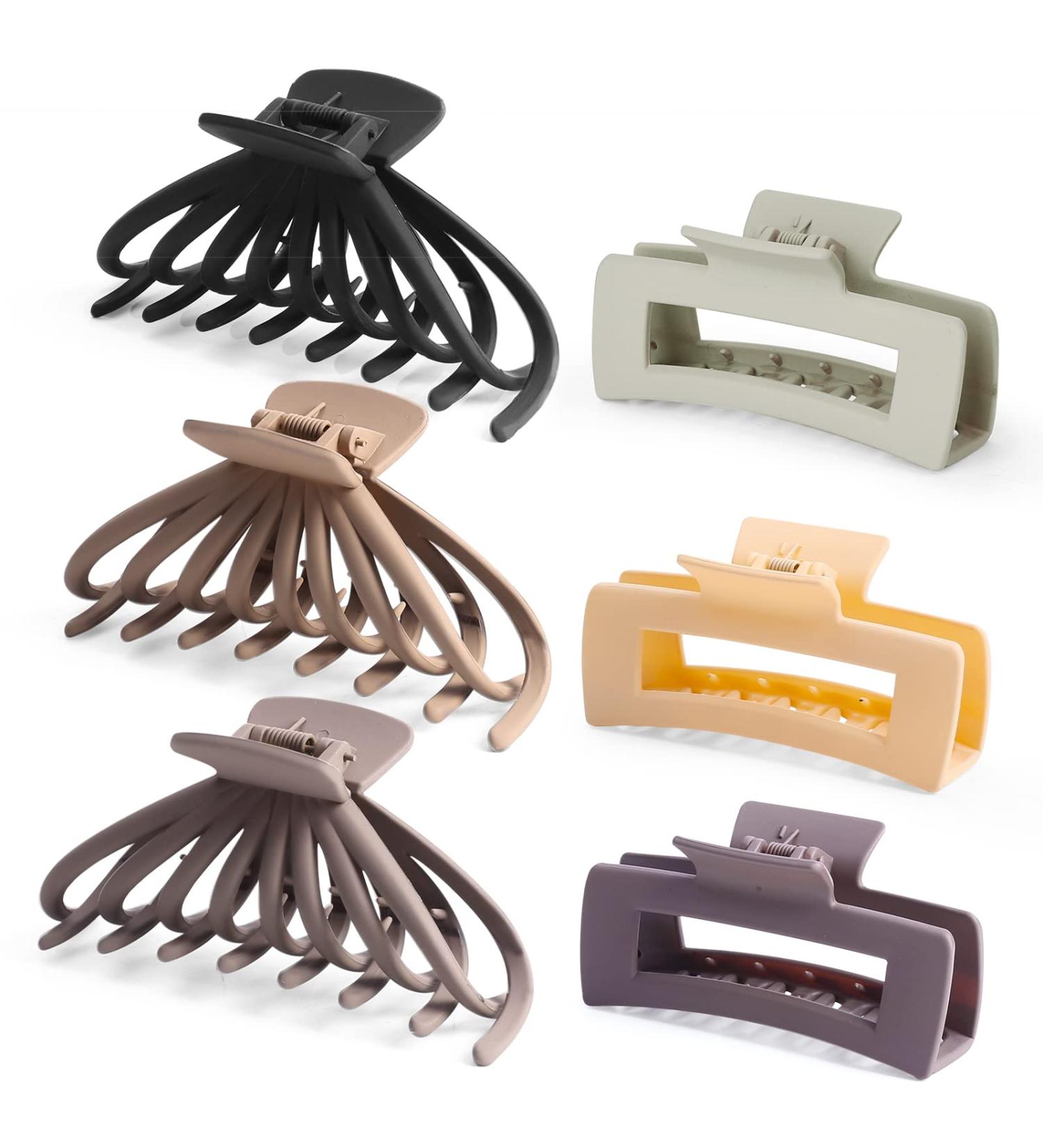 Optish 4.8 Inch Large Claw Clips for Thick Hair - 6 Pack Matte Hair Clips for Women with Thick Curly Hair - Buy Online on GoSupps.com
