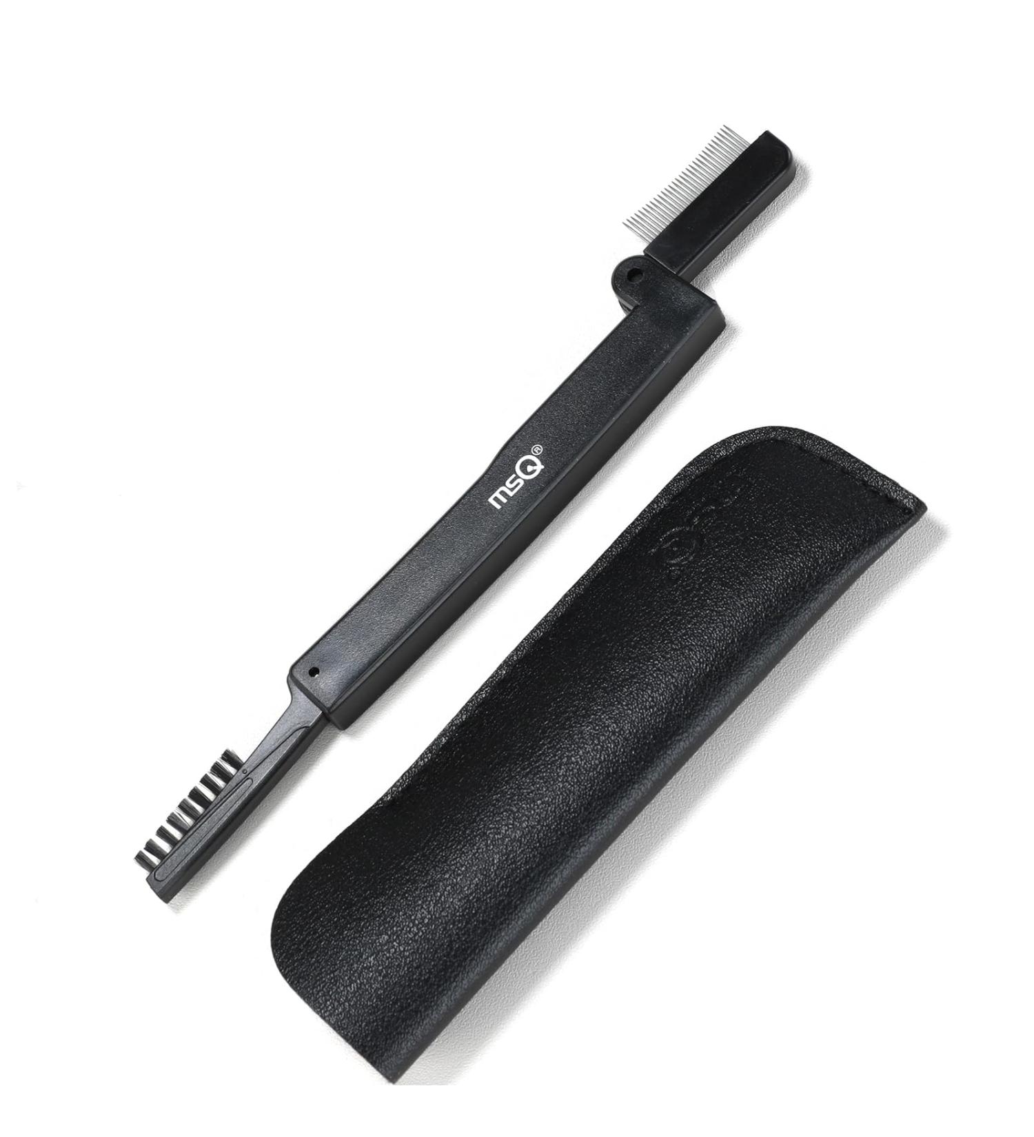 MSQ Eyelash Comb & Brow Brush - Folding Eyelash Separator Mascara Applicator Eyebrow Definer & Grooming Tool for Perfect Lashes & Brows - Buy Online on GoSupps.com