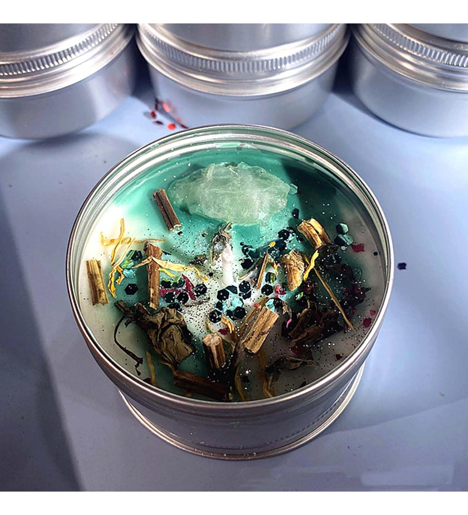 Luxury Scented Candles for Women | Aromatherapy Candles with Healing Crystals & Flowers | Relaxation Gift - Jasmine Vanilla & Grape - Buy Online on GoSupps.com