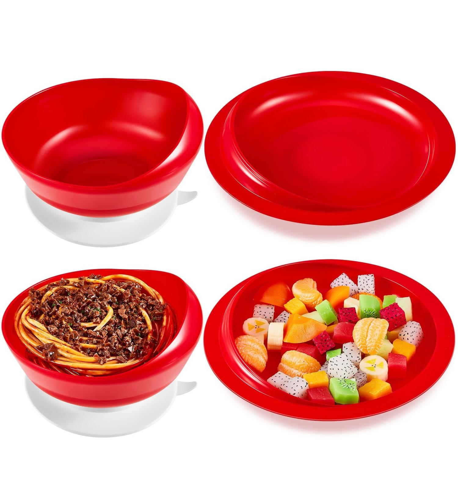 Spill Proof Scoop Bowl and Plate Set Anti-Spill Scoop Plate with Lip Edge Scoop Plates for Disabled Adults from Parkinsons(2 Sets) - Buy Online on GoSupps.com