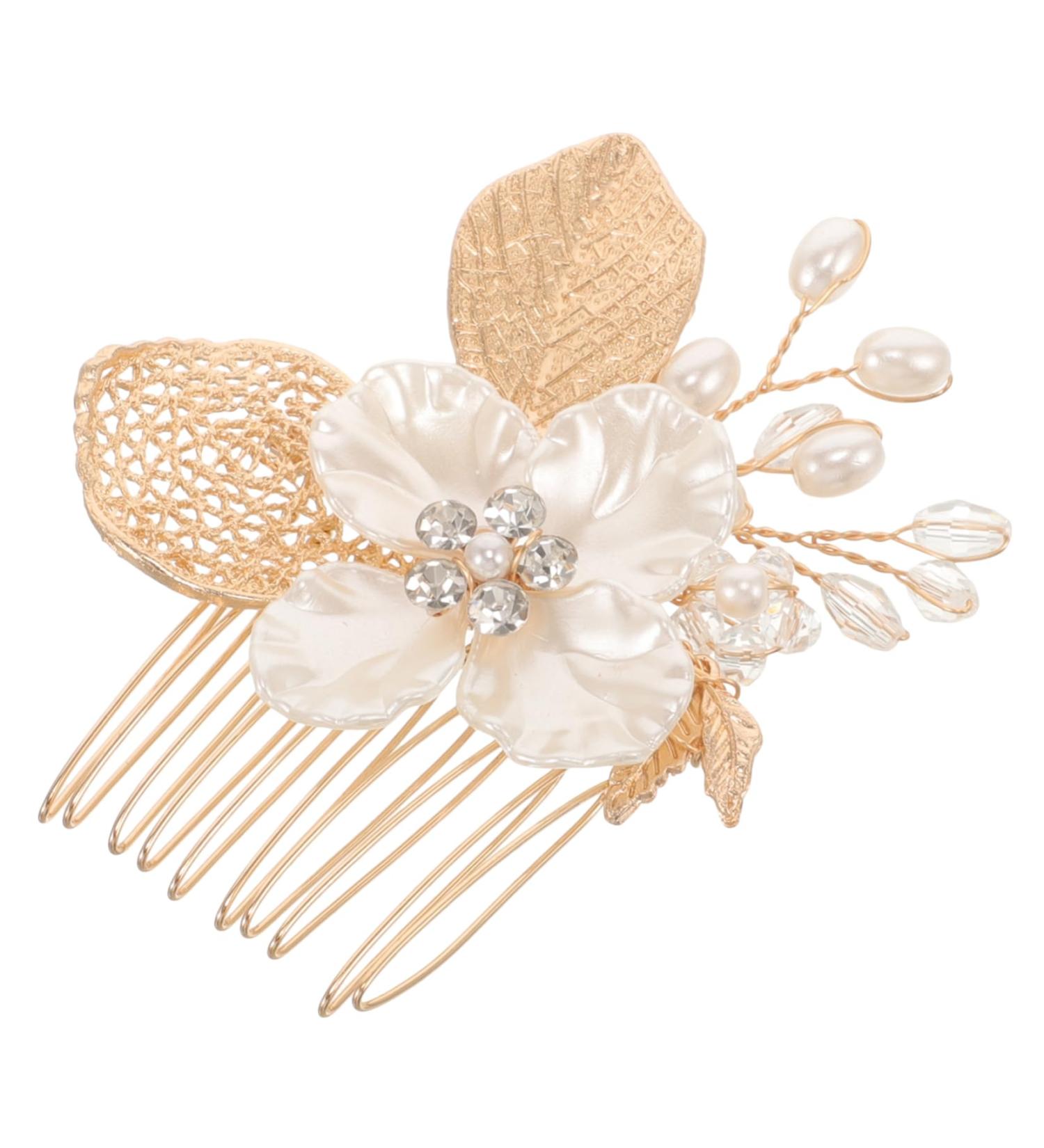 FRCOLOR Gold Leaf Side Comb Decorative Hair Combs Bridal Hair Clips Hair Side Comb Hair Comb for Wedding Bride Headpiece Hair Comb Clip Hair Accessories for Bride Leaf Hair Comb - Buy Online on GoSupps.com
