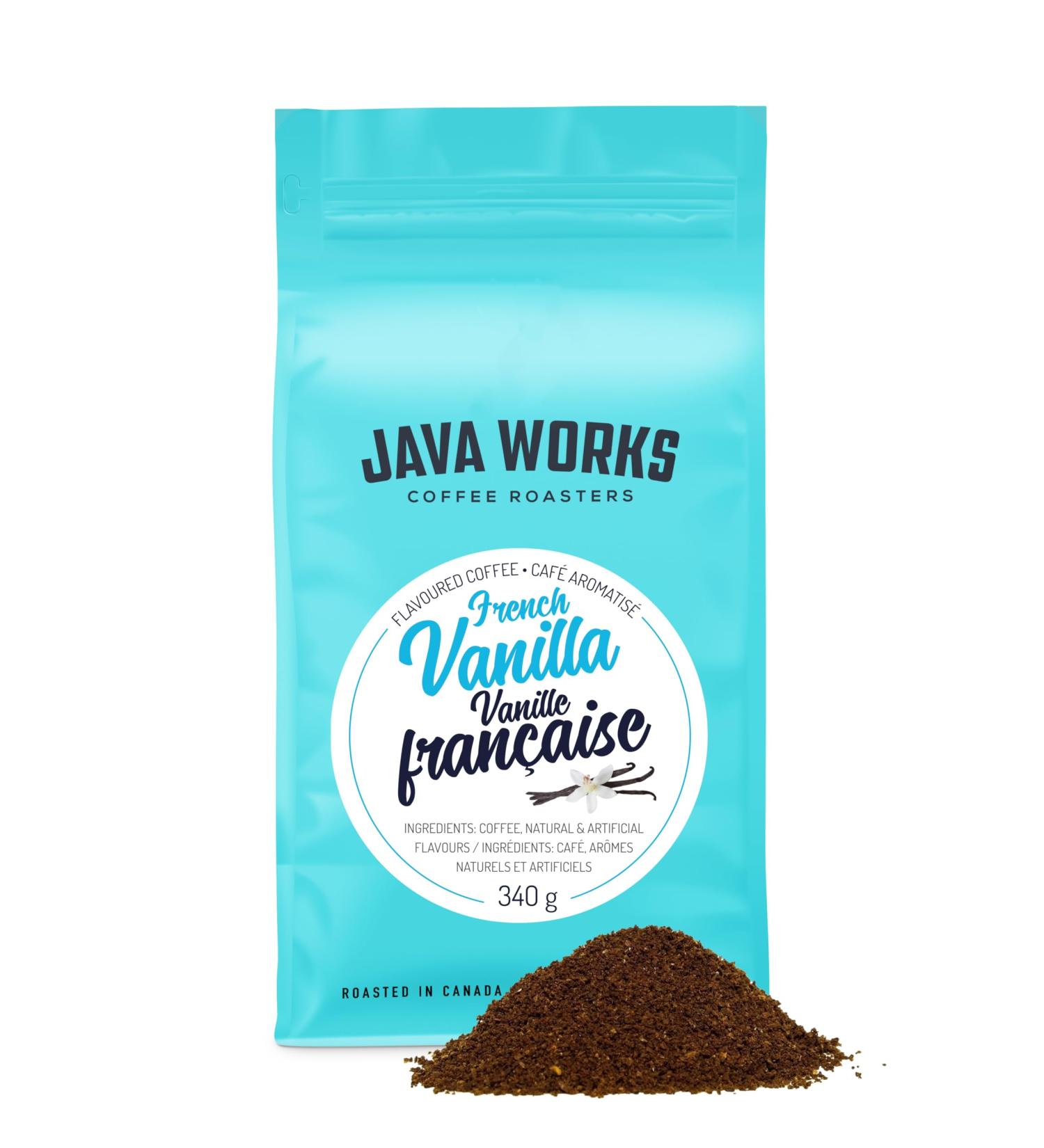 Java Works Coffee French Vanilla Flavoured Coffee *Ground* 340 Grams - Buy Online on GoSupps.com
