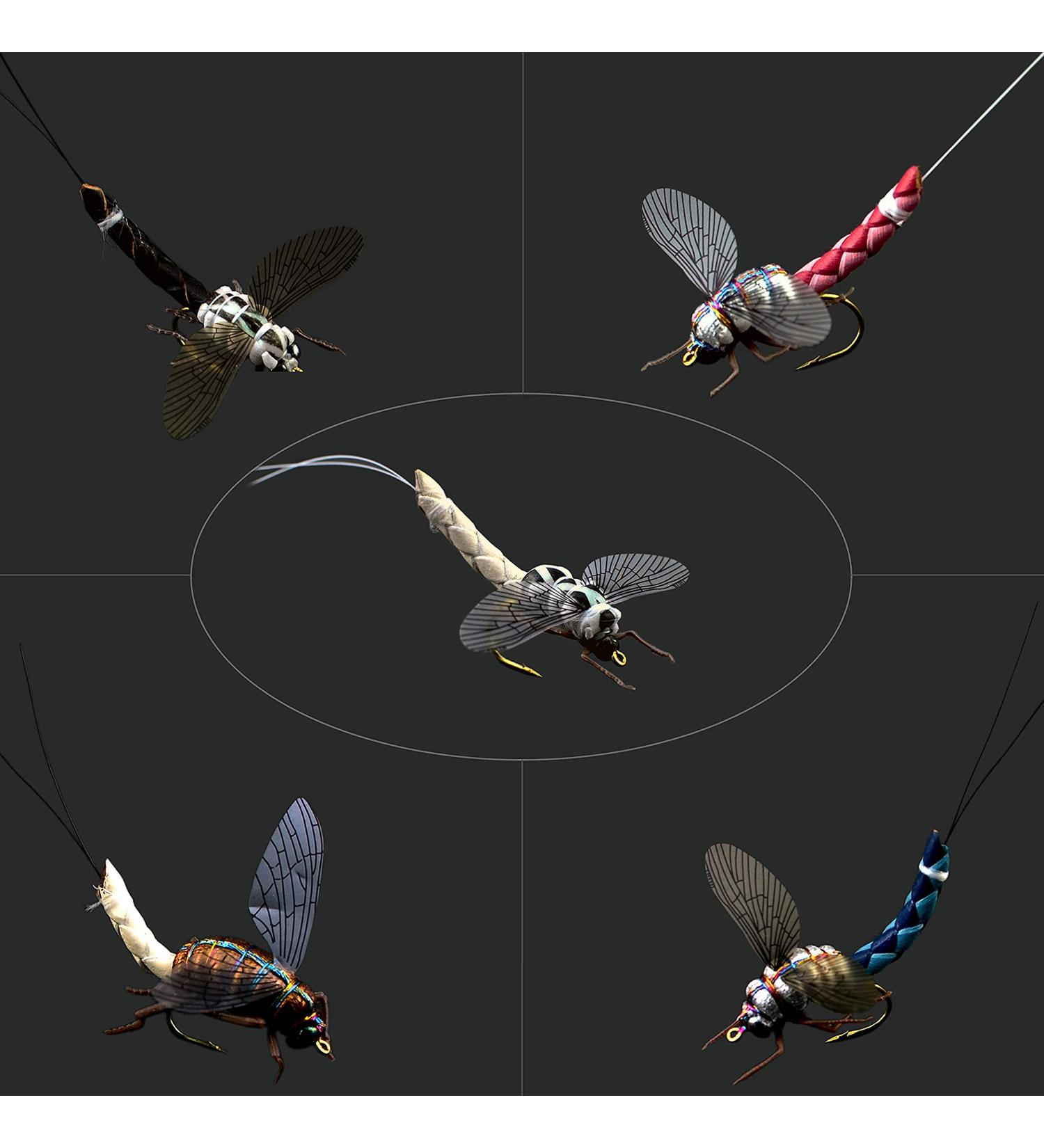 Premium Fly Fishing Flies Set with Box - Nymphs Dry Wet & Streamers - Realistic Black Flies for All Anglers - Buy Online on GoSupps.com