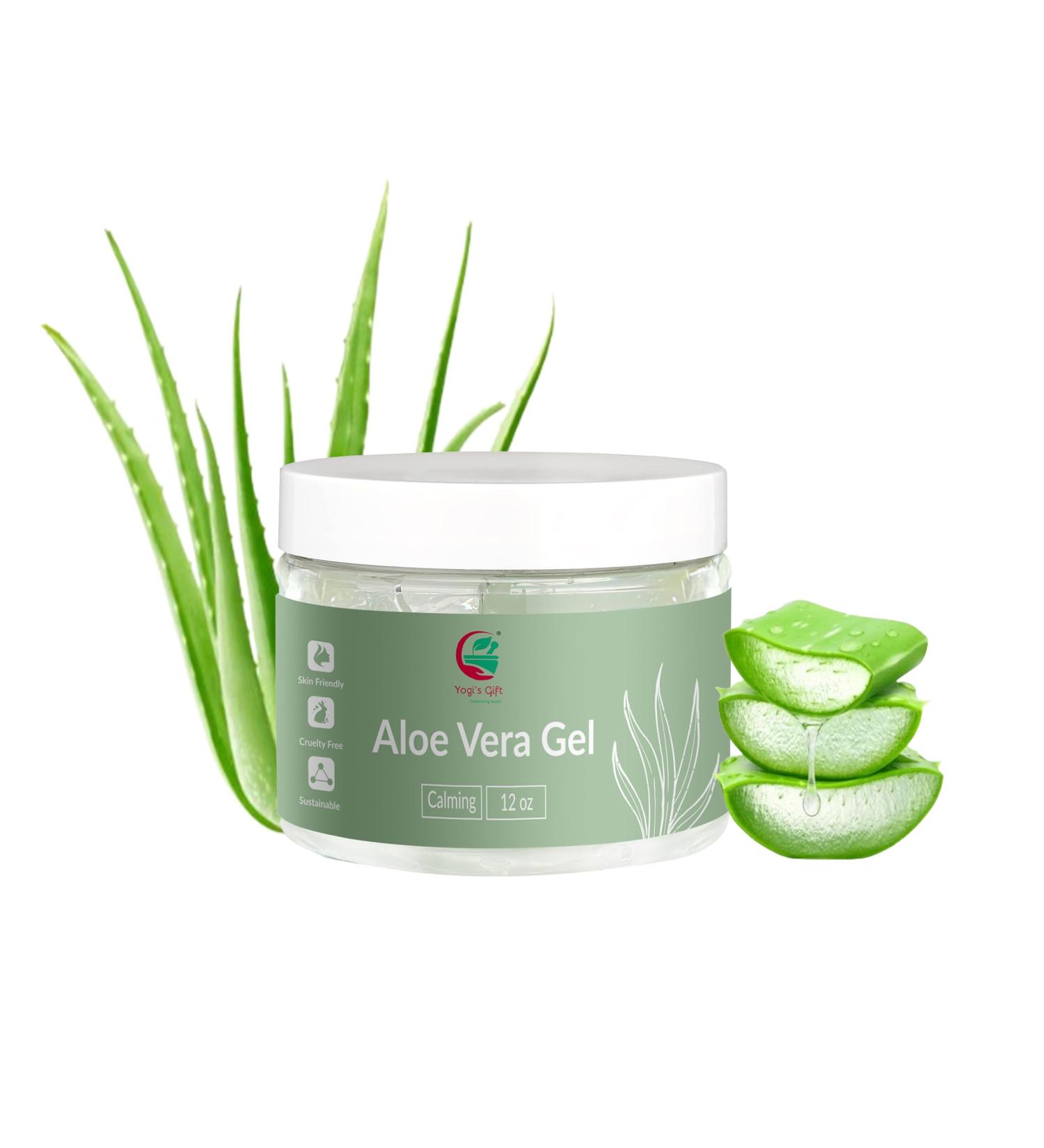 Aloe Vera Gel 12 oz | Unscented | Best for Face Scalp & Hair | Yogi s Gift - International Shipping Available - Buy Online on GoSupps.com