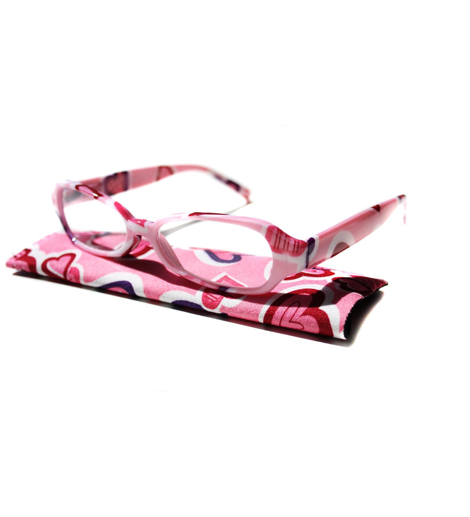 argus reading glasses ladies reading aid women in pink "heart design" +1.0 +1.5 +2.0 2.5 +3.0 dpt. (+1.5 dpt.)