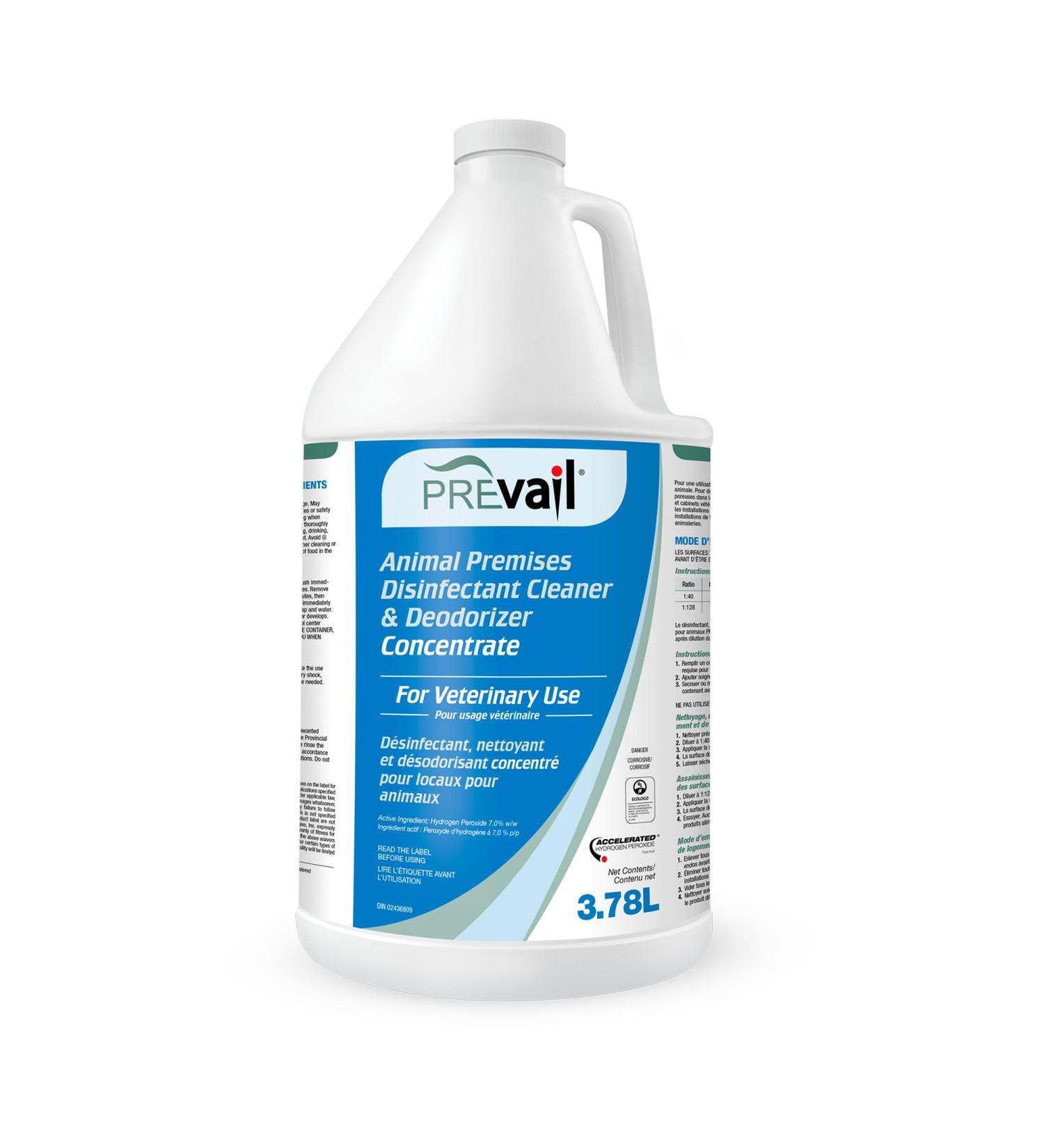 Prevail One-Step Disinfectant Cleaner & Deodorizer Concentrate for Veterinary Use Animal Shelters Pet Foster Homes Kennels Litter Boxes 3.78 Litre/1 Gallon - Buy Online on GoSupps.com