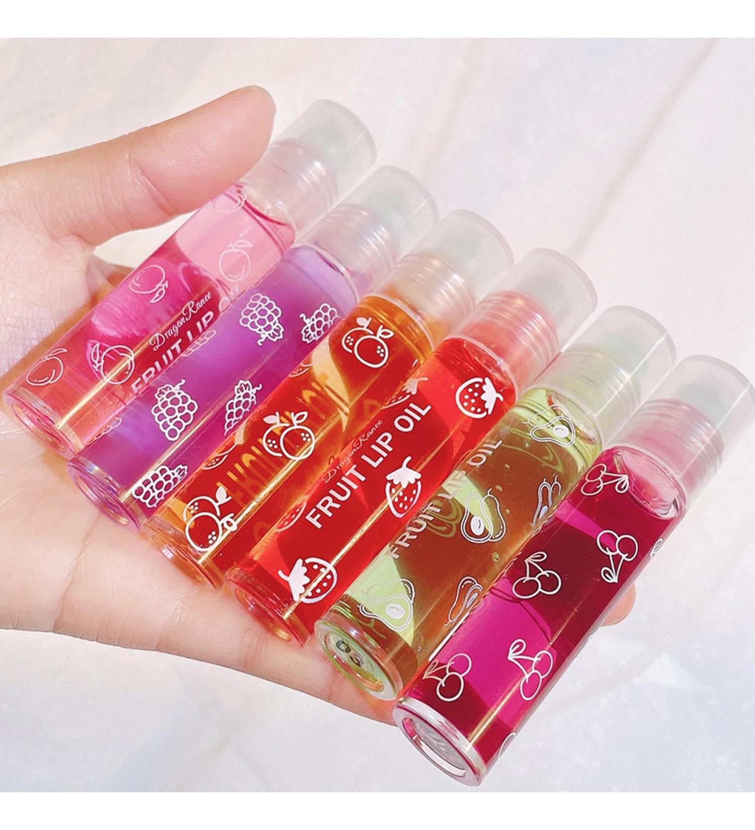 Fruity Roll on Lip Gloss Lip Oil Lip Balm Lip Glosses Fruit Transparent Glossy Lip Gloss Set for Lip Care and Keep Lips Moisturized - Buy Online on GoSupps.com