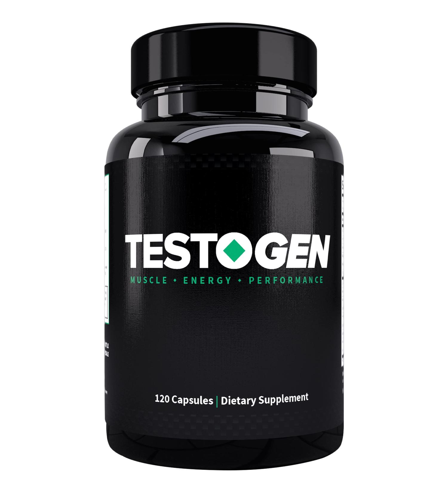 Testogen Testosterone Booster for Men - Natural Male Vitality Supplement to Combat Low Testosterone Fight Fatigue Support Weight Control Increase Muscle Growth  Boost Your Libido - 120 Caps - Buy Online on GoSupps.com