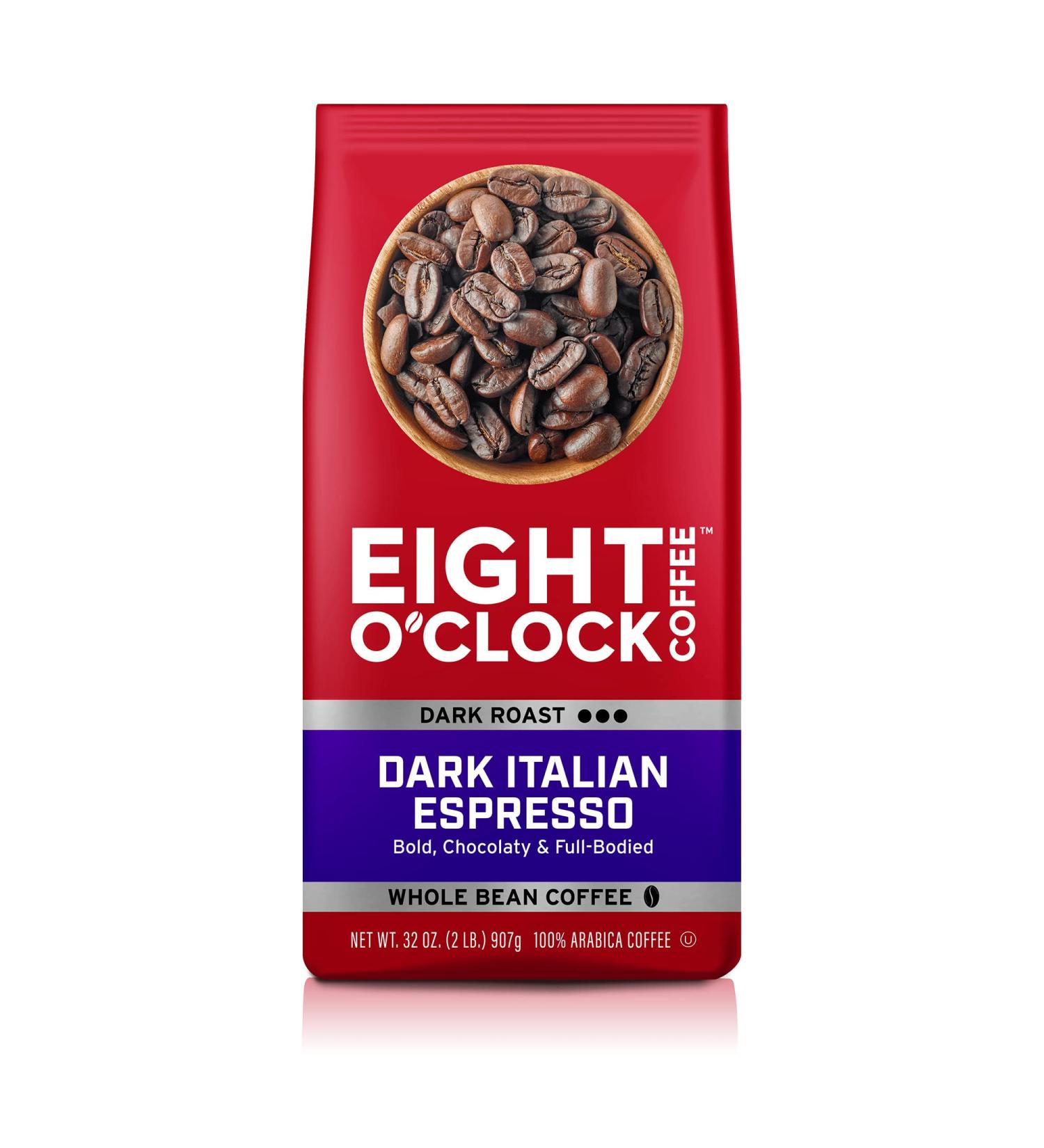 Eight O'Clock Coffee Dark Italian Espresso Whole Bean Coffee 32oz - 100% Arabica, Kosher Certified - Dark Roast 2lb Pack - Buy Online on GoSupps.com