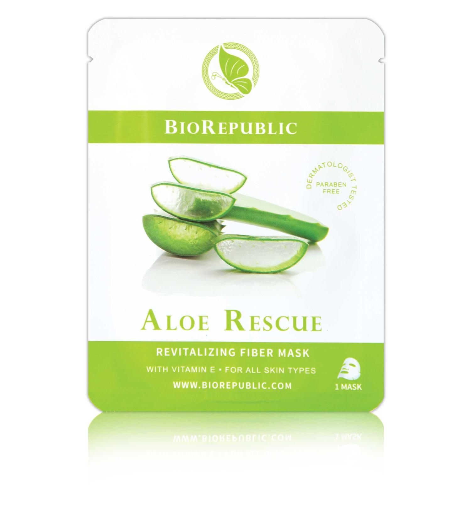 BioRepublic Aloe Rescue Revitalizing Fiber Sheet Mask - Hydrating & Soothing Beauty Treatment (0.63 oz) - Buy Online on GoSupps.com