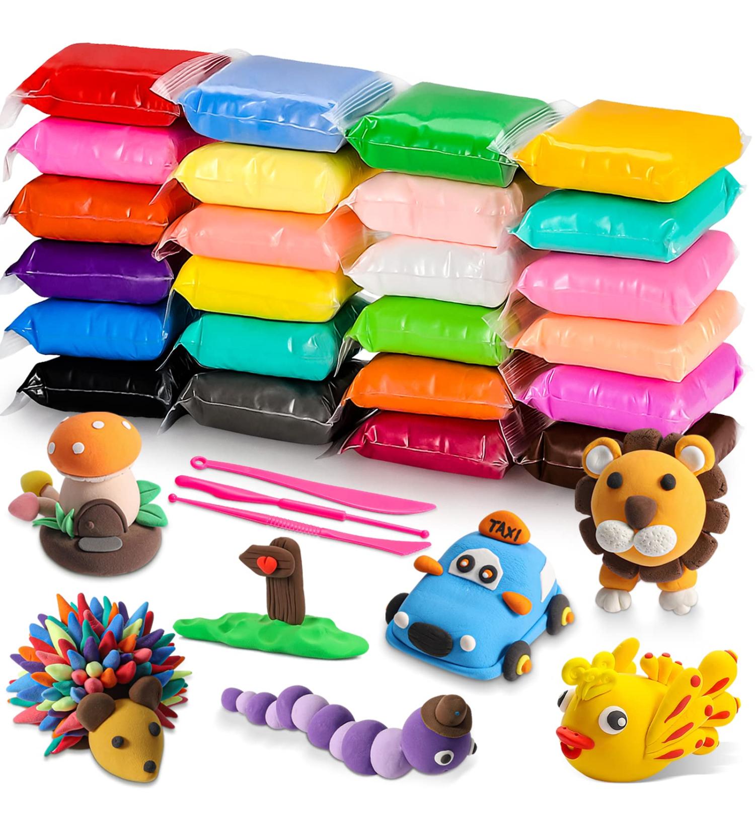 CiaraQ Modeling Clay Kit - 24 Colors Air Dry Ultra Light Clay - Safe & Non-Toxic - Great Gift for Kids - Buy Online on GoSupps.com