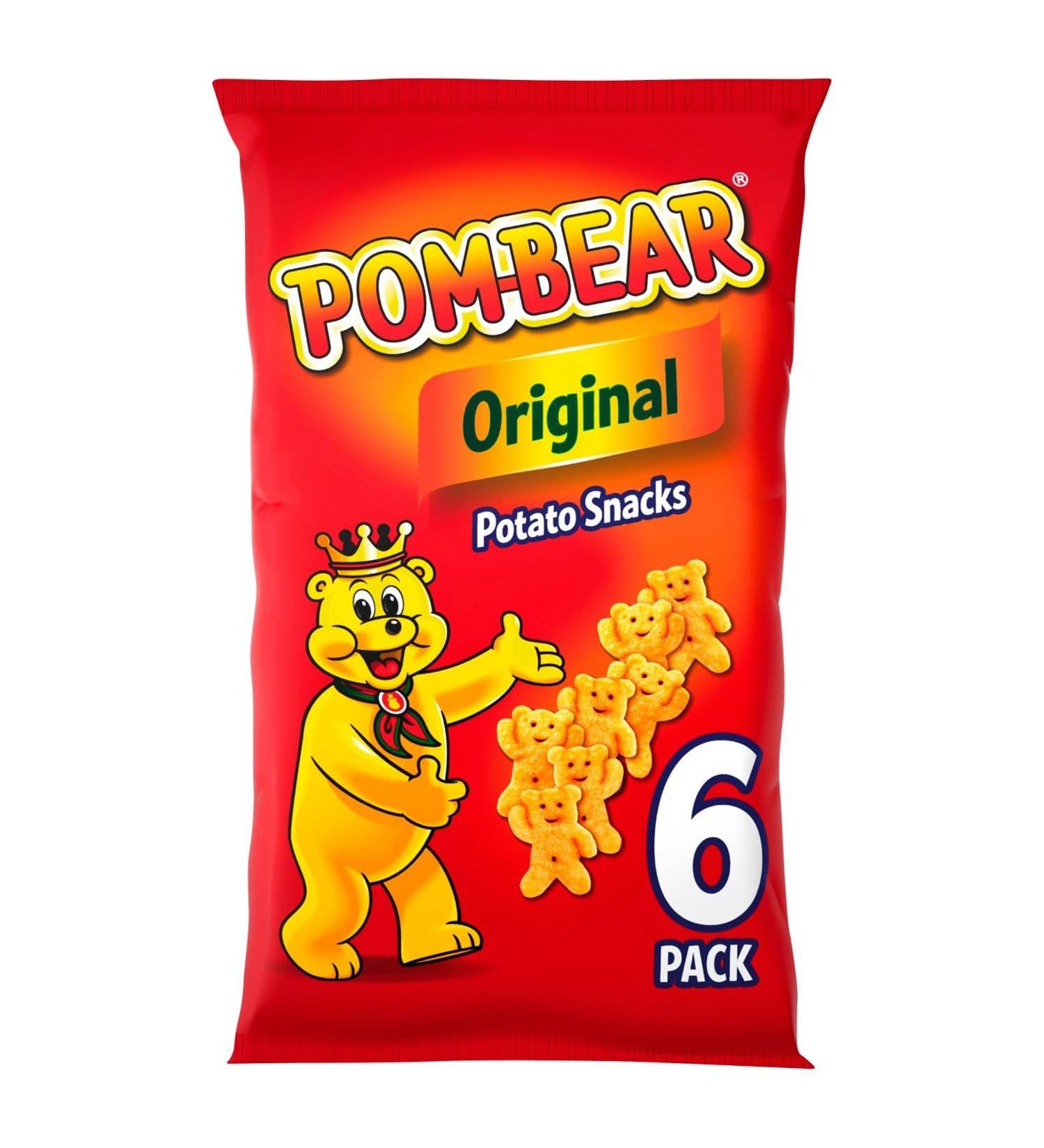 Pom Bear Original Crisps (6 X 13G) | Ready Salted Teddy Shaped Potato Snack | Gluten Free | No artificial colours or flavours - Buy Online on GoSupps.com