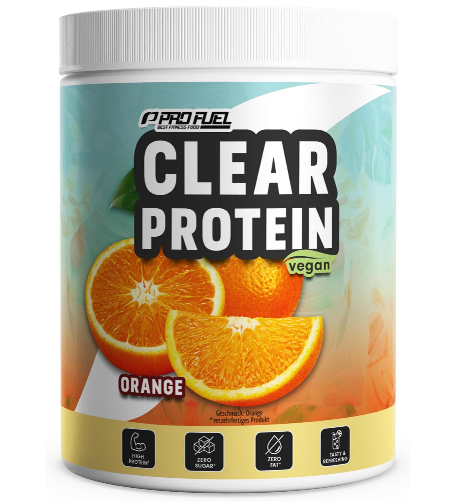 Clear Protein Vegan 360g - Delicious Orange Protein Drink | High-Quality Pea Protein Hydrolysate | Refreshing Vegan Clear Whey Alternative - Buy Online on GoSupps.com