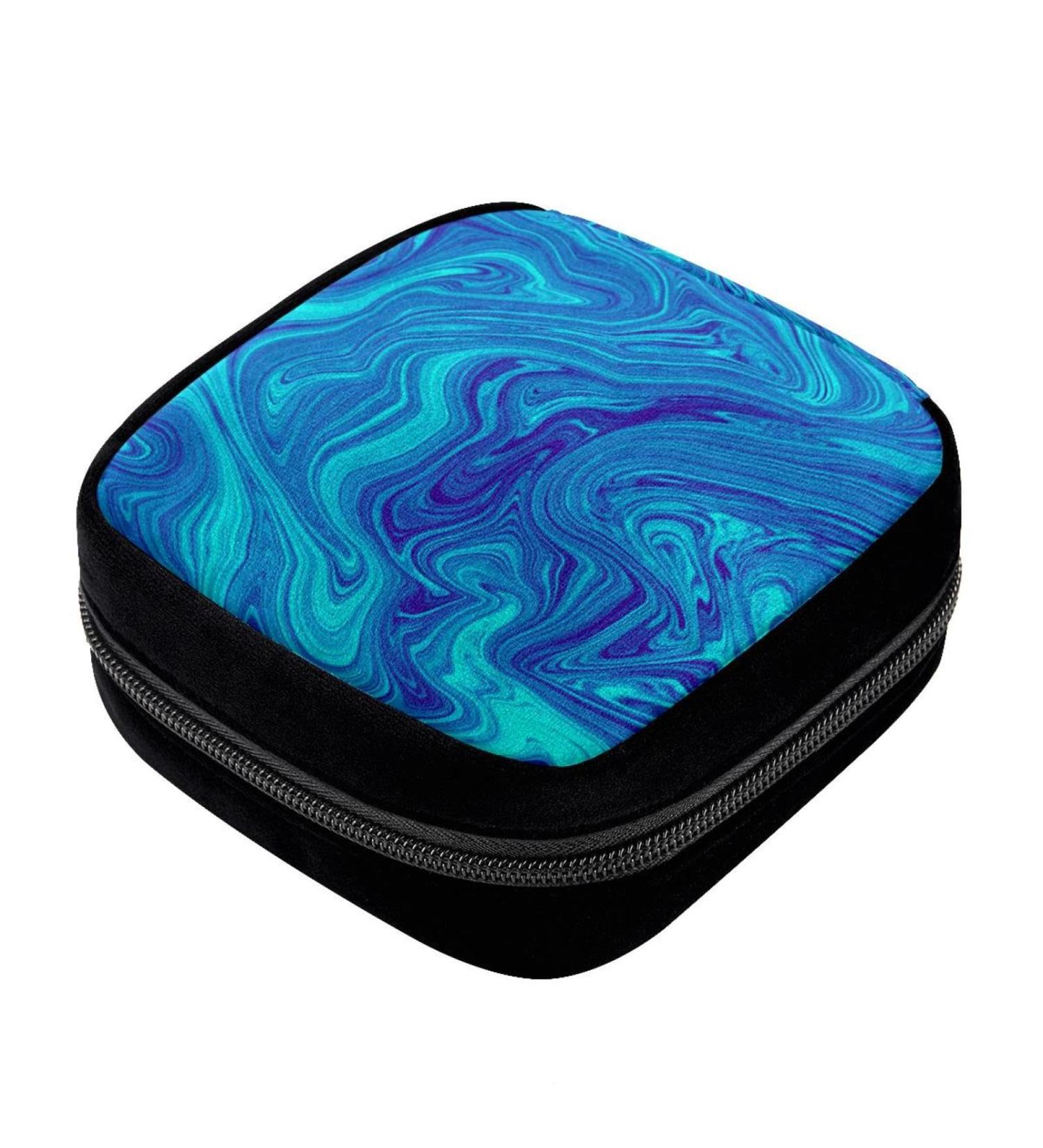 GIAPB Period Bag - Blue Marble Sanitary Napkin Storage & Makeup Pouch - Buy Online on GoSupps.com