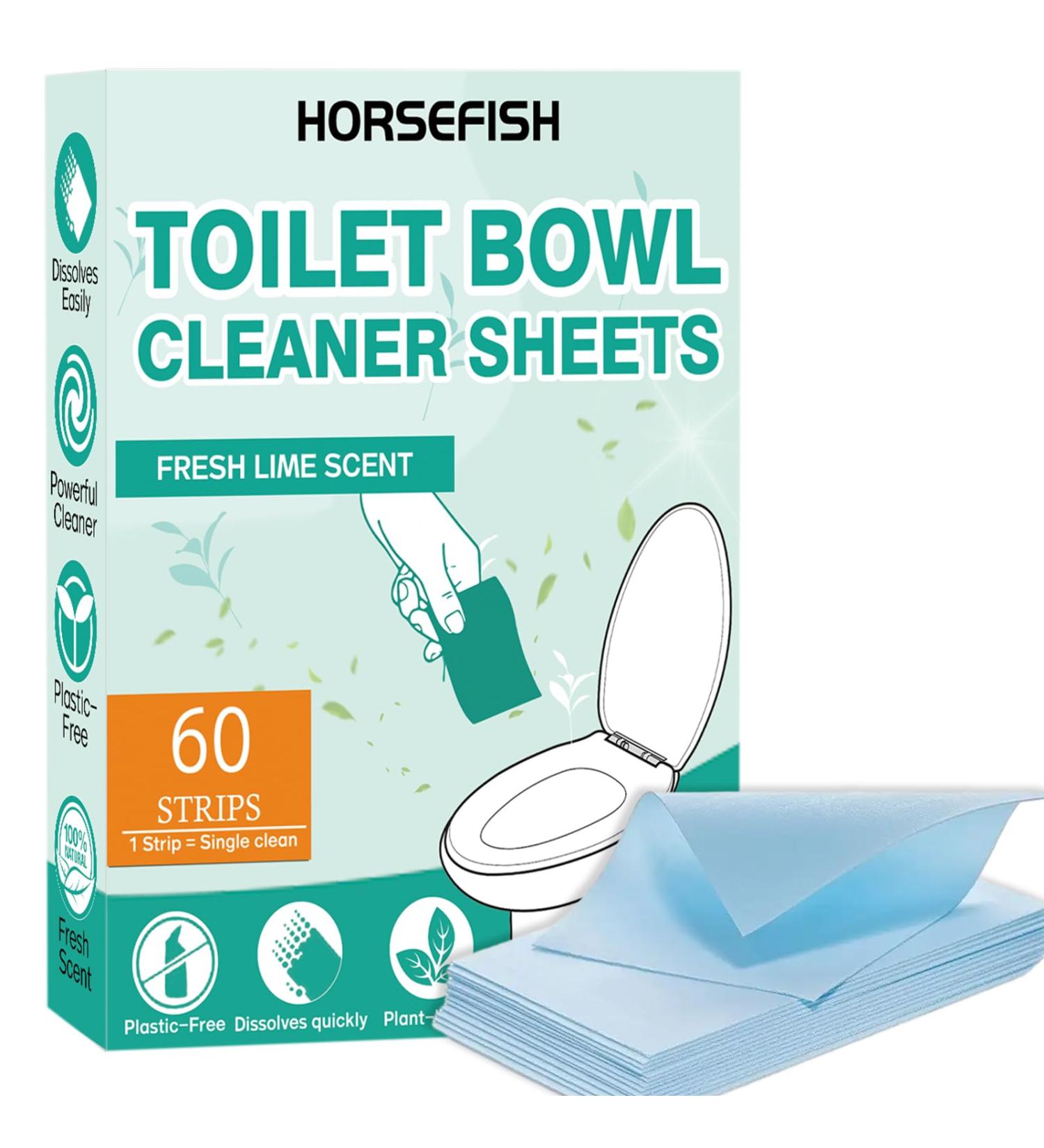 Toilet Cleaners Strips 60 Sheet Household Toilet Cleaners Powerful Bathroom Cleaner Toilet Cleaning Strips Replace Toilet Cleaner Tablets Efficiently Remove Stains Plastic Free