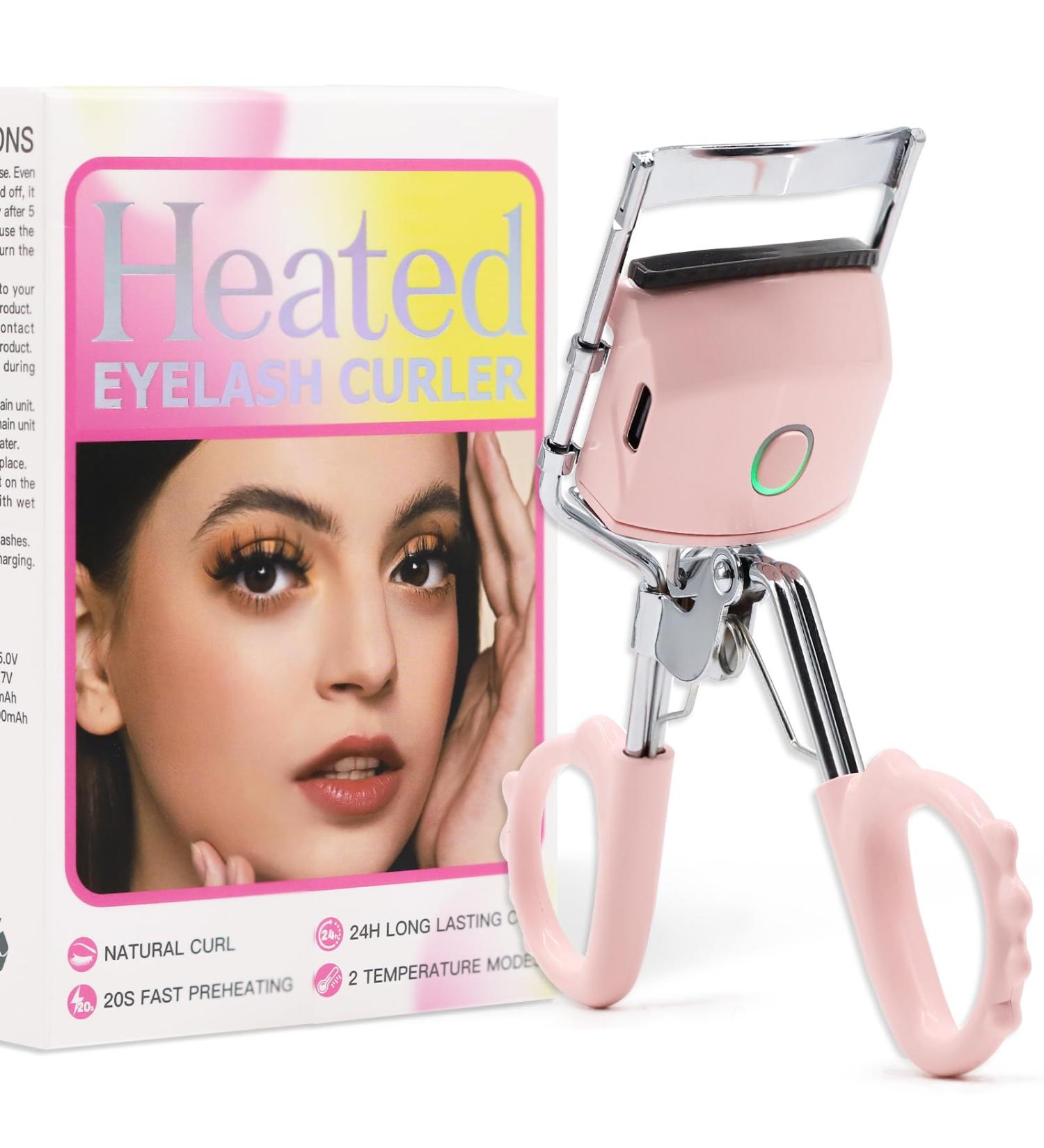 Buy Heated Eyelash Curler - Rapid Heat-Up USB Rechargeable Long Lasting & 2 Modes - Perfect Pink Electric Lash Curler for International Shipping - Buy Online on GoSupps.com