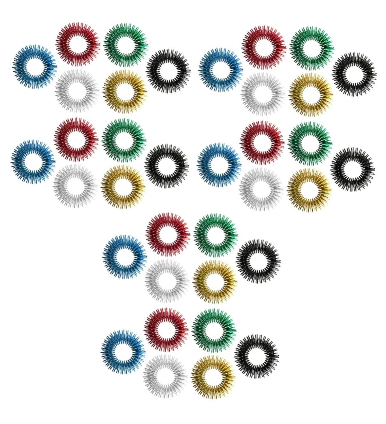 Magiclulu 36 Stk Spiky Finger Rings - Noiseless Acupressure Massage Toys for Kids | Finger Roller Massager Device - Buy Online on GoSupps.com