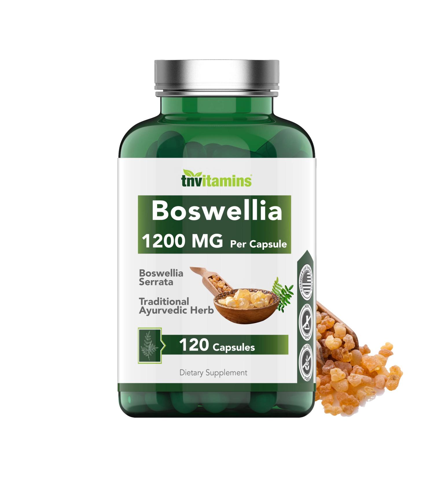 TNVitamins Boswellia Serrata Extract Capsules | 1200mg (120ct) | Joint Support Supplement with Ayurvedic Herb Indian Olibanum - Buy Online on GoSupps.com