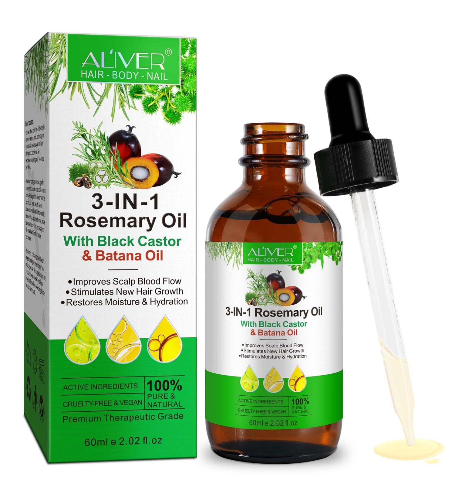 LKSJBQ Oil 3-in-1 Rosemary Black Castor Batana Hair Growth & Skin Care Unisex - Adult - Buy Online on GoSupps.com