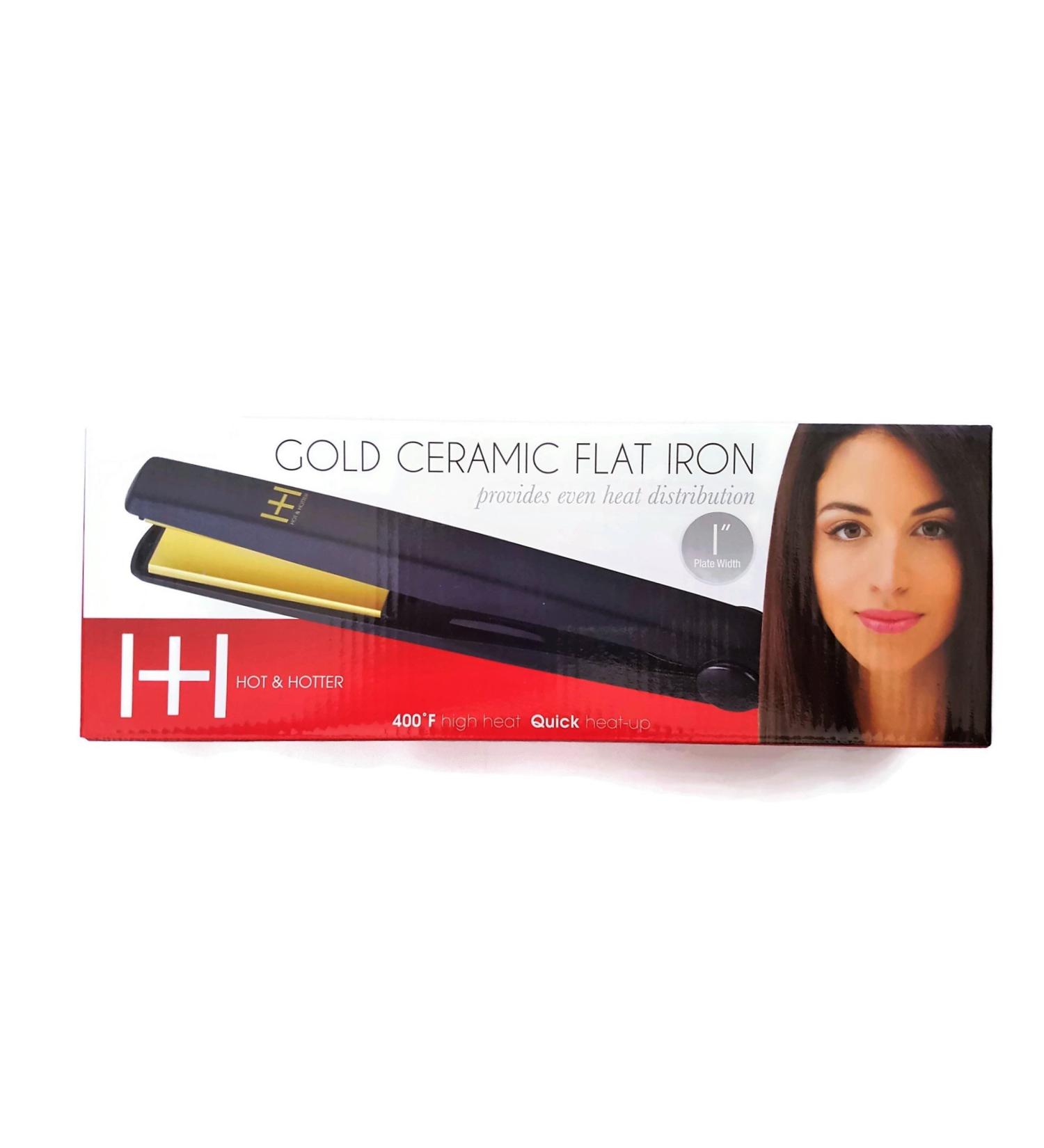 Hot & Hotter Gold Ceramic 1 Flat Iron - Best Flat Irons for Perfect Hair | International Shipping Available - Buy Online on GoSupps.com