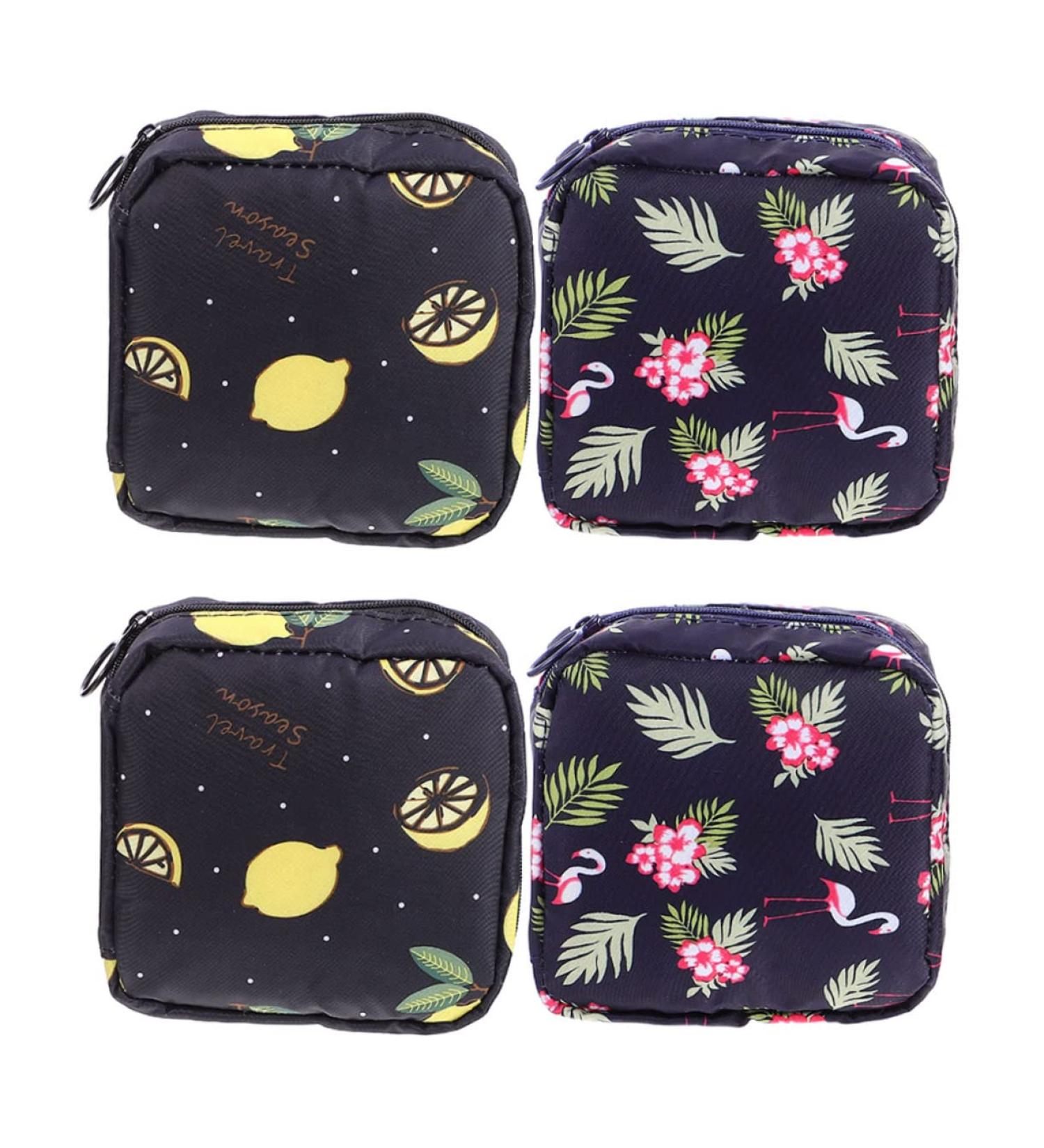 PLAFOPE 4pcs Sanitary Napkin Storage Bag Set - Portable Wash Bags for Travel and Purse - Zippered Canvas Mini Storage Bags - Buy Online on GoSupps.com
