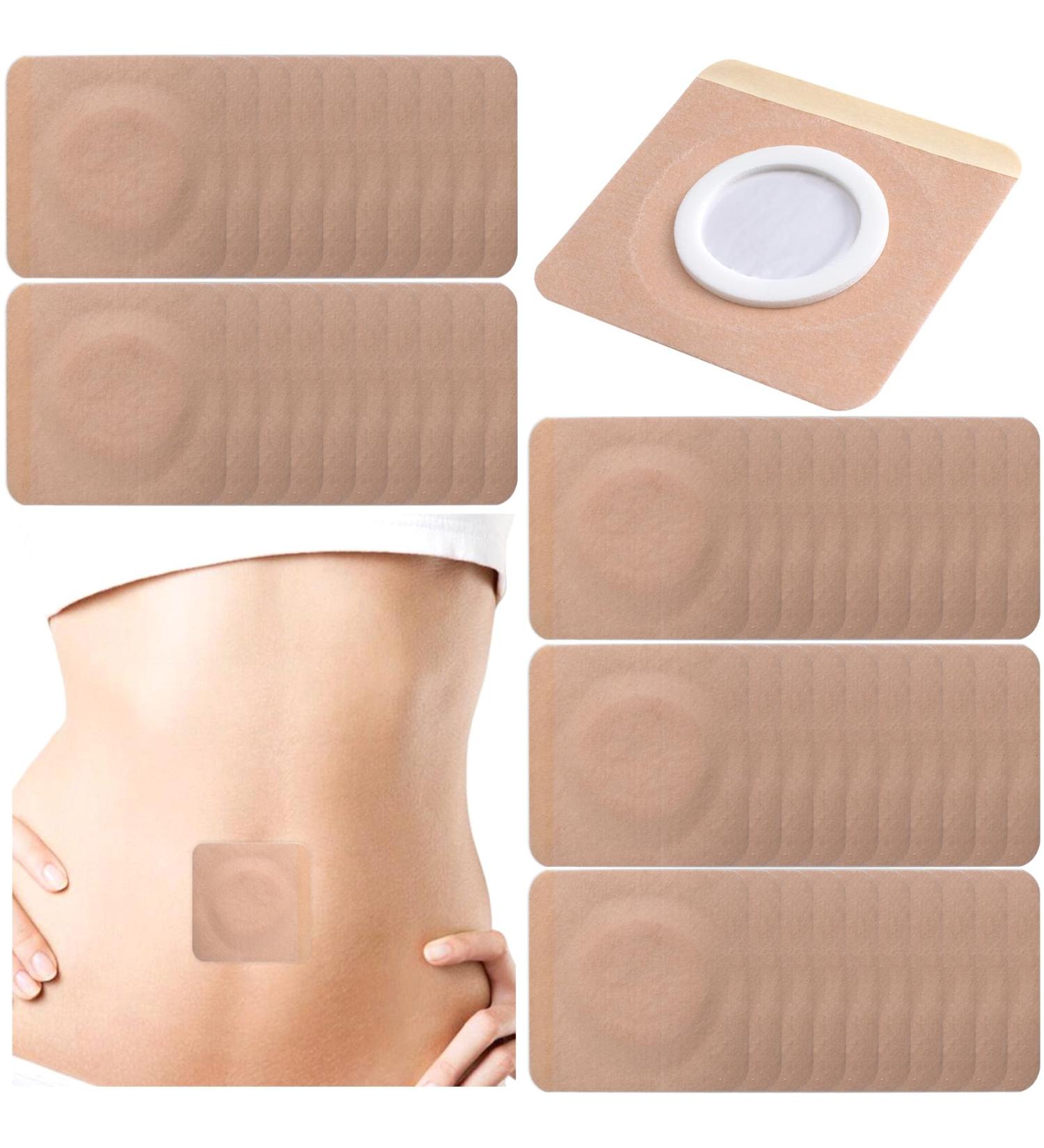 CTEAKOP 50 Pcs Castor Oil Belly Button Patch Castor Oil Patches Belly Button Pearlescent Film Pack Wrap Pack for Stomach Waist Neck - Beige Square (7x7cm) - Buy Online on GoSupps.com
