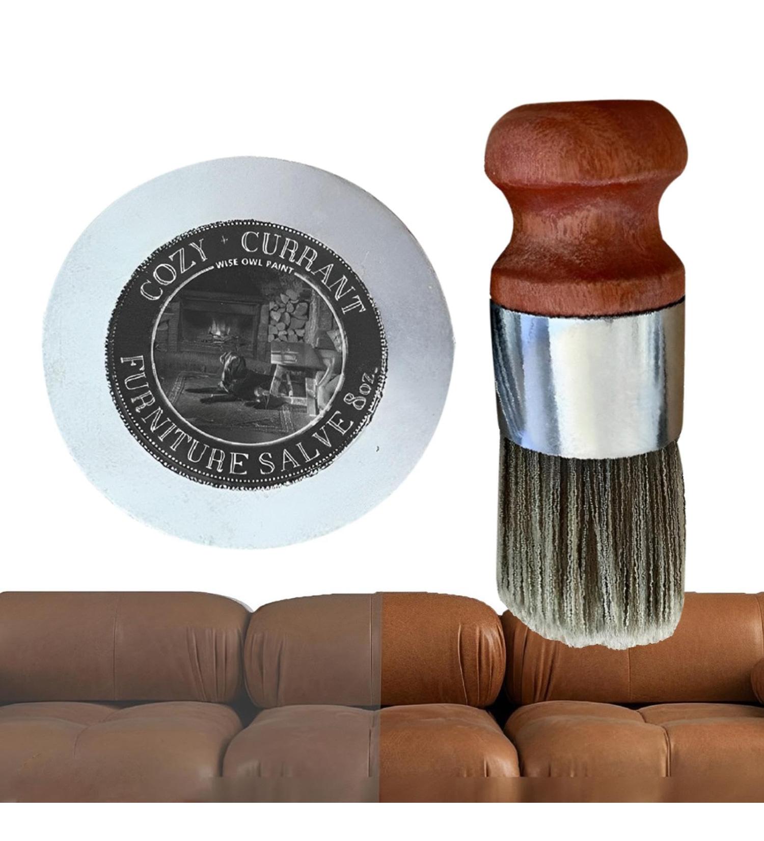 Furniture Salve for Leather - Leather Salve with Brush Long-Lasting Leather Care Kit Salve for Leather Furniture Leather Conditioner Protector for Furniture Sofas Car Seats Shoes - Buy Online on GoSupps.com