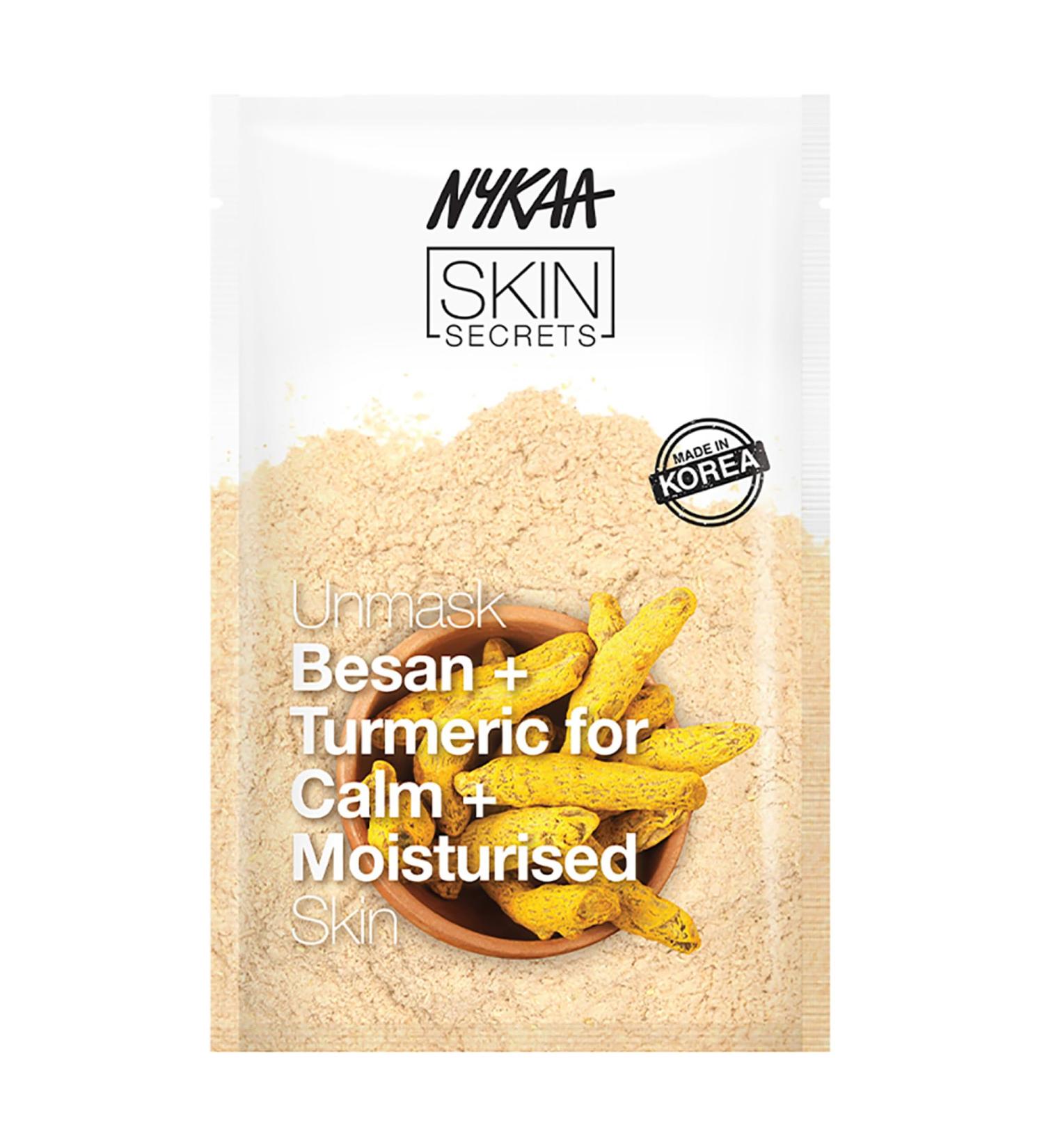 Nykaa Naturals Skin Secrets Bubble Sheet Mask - Besan & Turmeric for Clear Anti-Aging Brightening Skin | 0.67 oz - Buy Online on GoSupps.com
