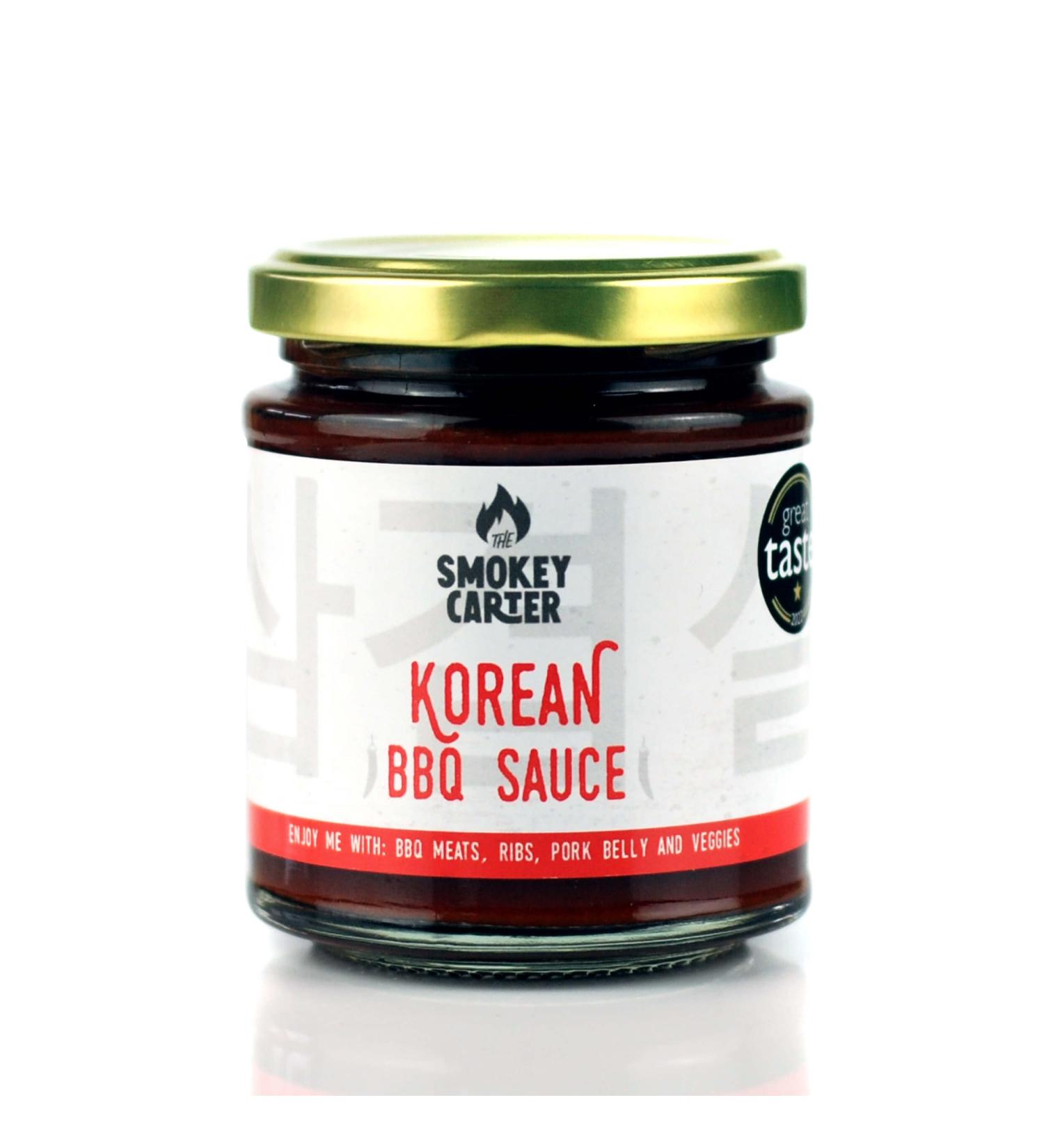 Korean Barbecue Sauce | The Smokey Carter | Great Taste Award Winner | Umami-rich condiment/marinade with gochujang sesame soy miso and roasted garlic. - Buy Online on GoSupps.com