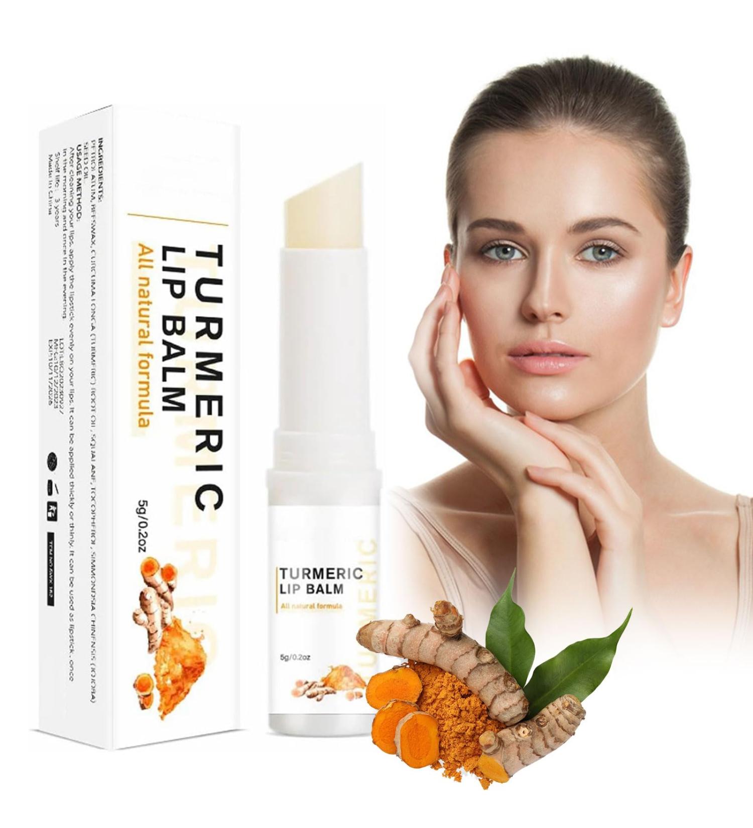 Turmeric Lip Balm Stick Lip Care Cream Daily Lip Care Balm Lip Lightening For Dark Lips Turmeric Long Lasting Moisturizing Lips Balms Reduces Chapped Dry Lips Repairs Cracks - Buy Online on GoSupps.com