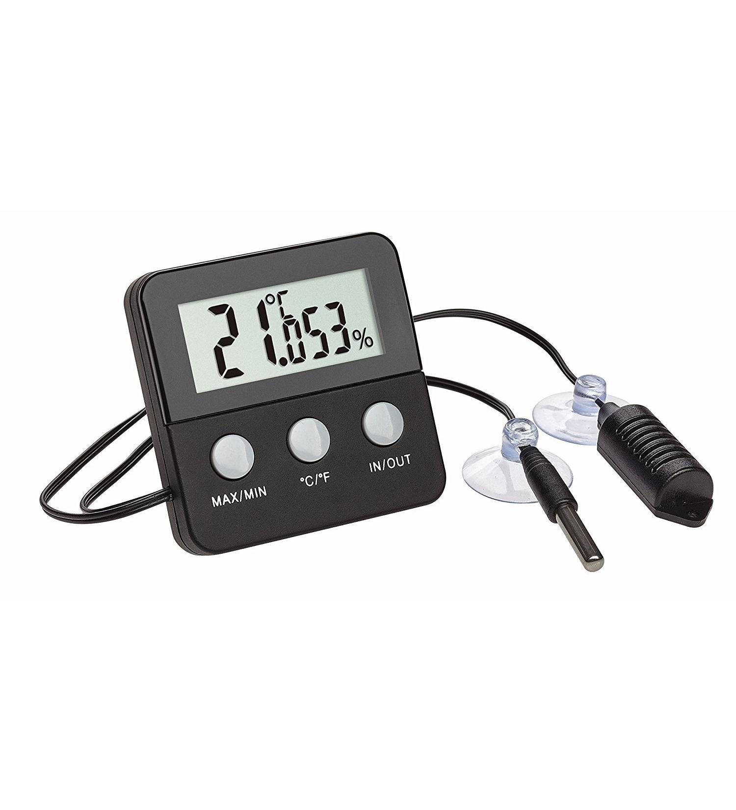 TFA Dostmann TERRACHECK digital thermometer-hygrometer for climate control in terrariums (black with battery)